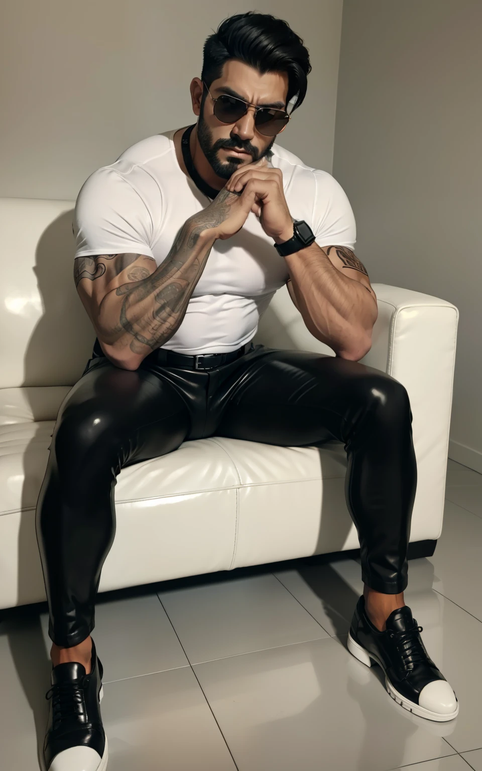 30 years old, daddy,"leather trousers man ",Dad sat on sofa,k hd,in the office,"big muscle", gay ,black hair,asia face,masculine,strong man,the boss is,handsome,sex,leather gloves,lecherous dad,look straight ahead,"dad is handsome","gay dad","handsome","raise your hand"