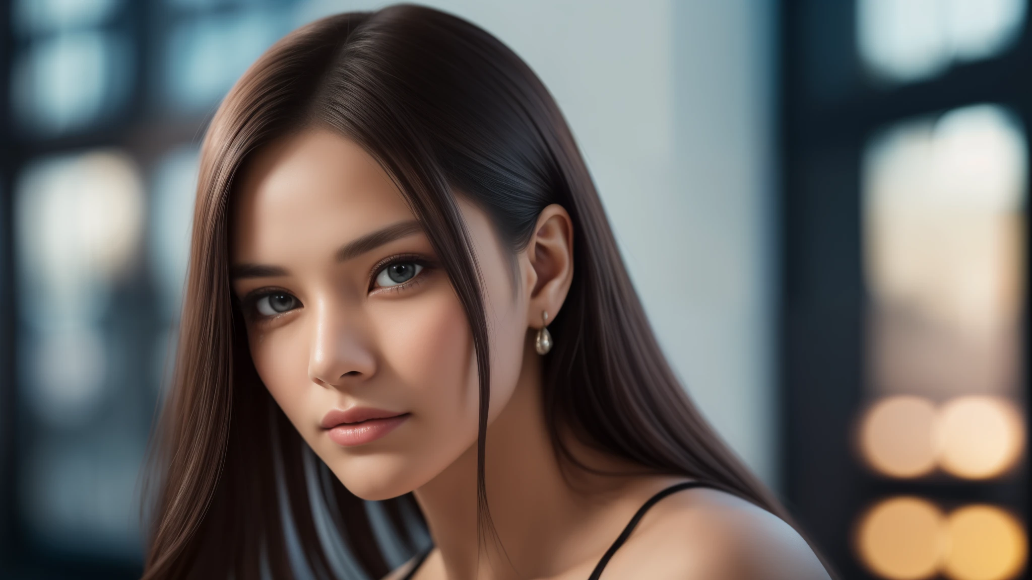 tmasterpiece,best qualtiy,hdr, hyper HD, 8K,Bokeh,Ultra-fine painting,Sharp focus,Physically-based rendering,Extreme detail description,portraitures,half-body photo,looking at viewer, (EOS R8, 50 millimeters, F1.2, 8K, RAW photo:1.2)