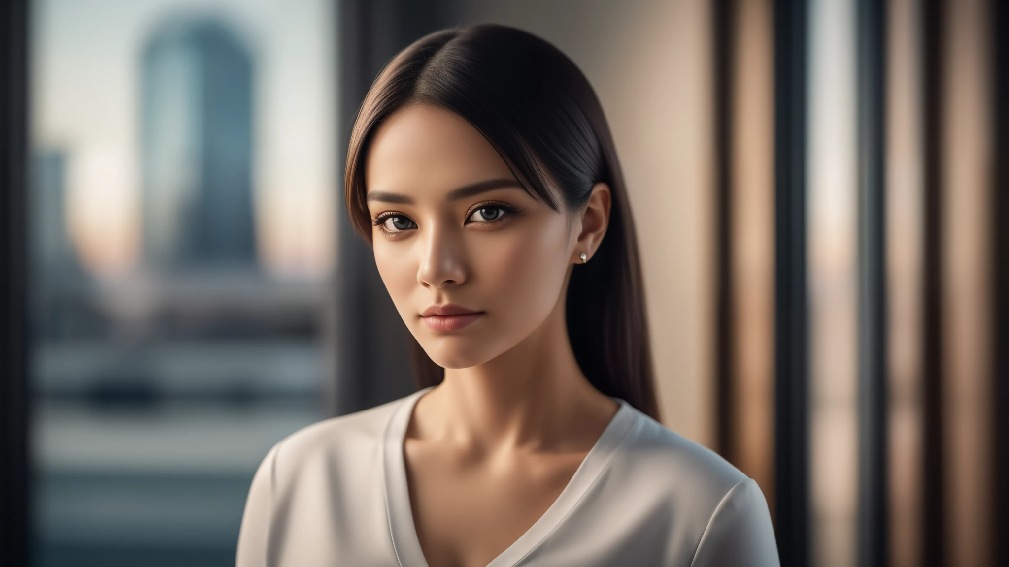 tmasterpiece,best qualtiy,hdr, hyper HD, 8K,Bokeh,Ultra-fine painting,Sharp focus,Physically-based rendering,Extreme detail description,portraitures,half-body photo,looking at viewer, (EOS R8, 50 millimeters, F1.2, 8K, RAW photo:1.2)