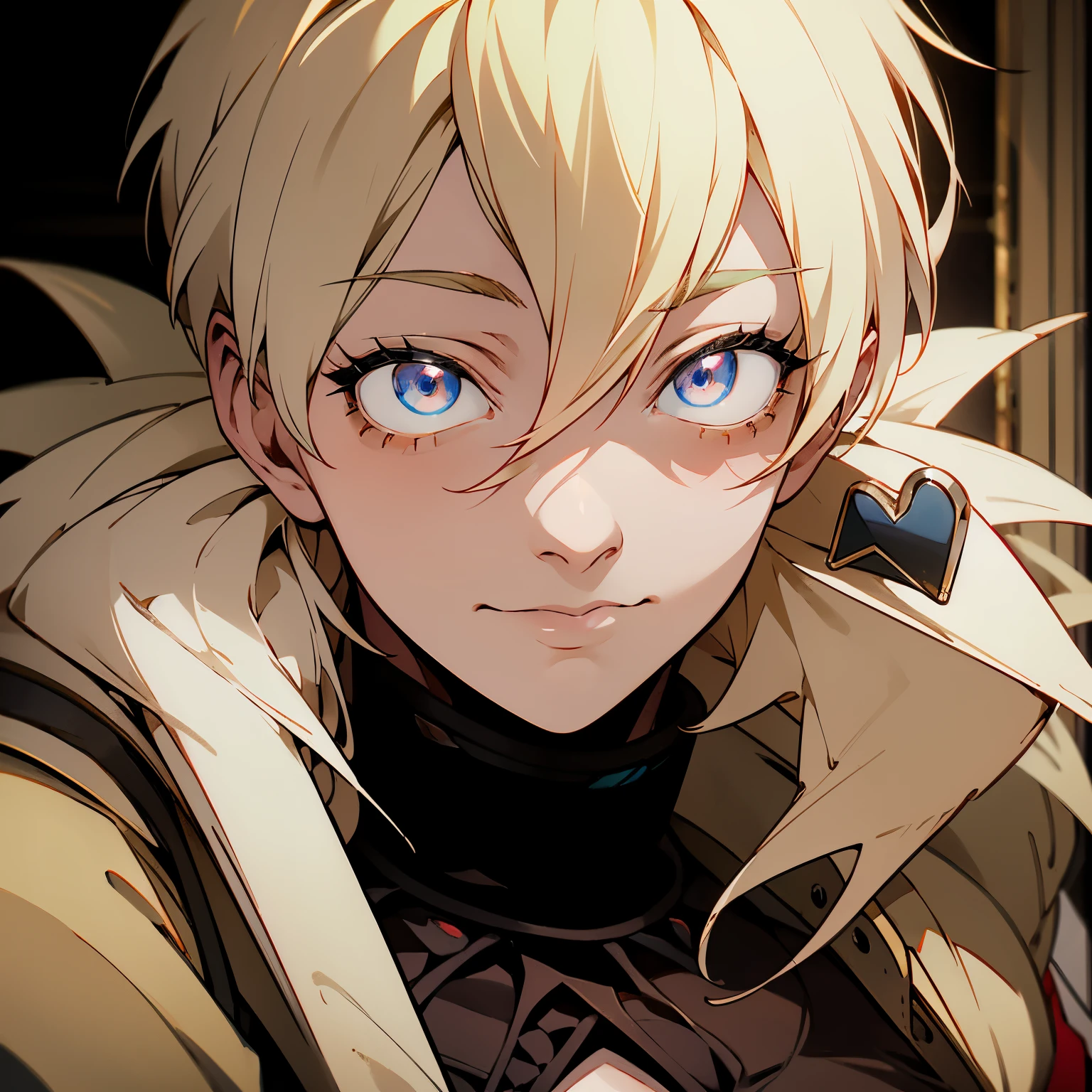 a close up of a person sitting in a chair with a cell phone, a character portrait inspired by Li Chevalier, pixiv, digital art, key anime art, portrait of magical blond prince, machiavellian puppetmaster, high quality portrait, high quality fanart, prussia, digital a