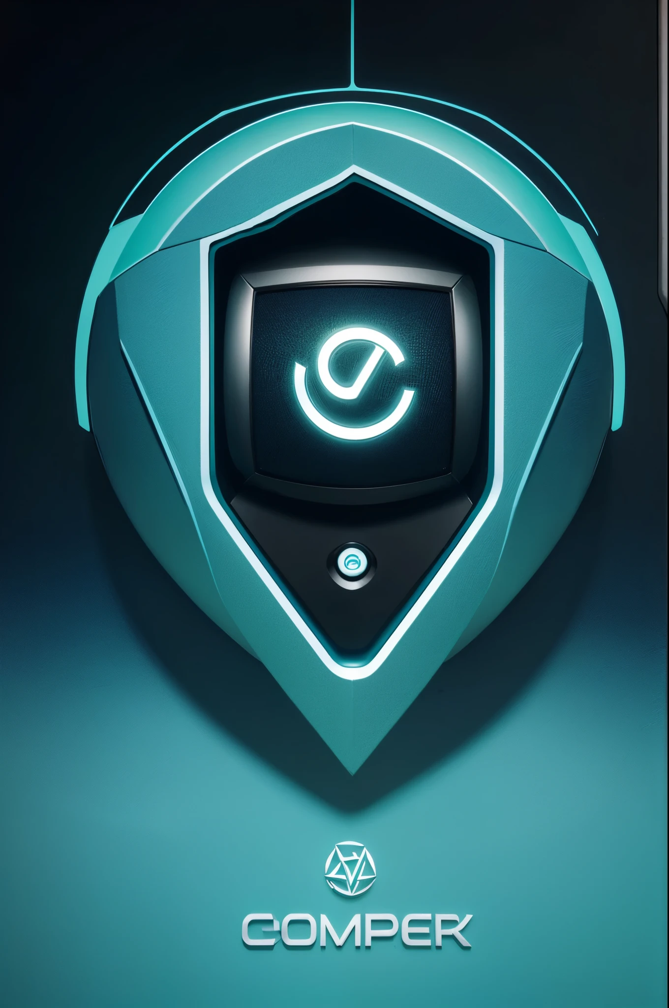A logo with a stylized computer symbol in blue and green colors.