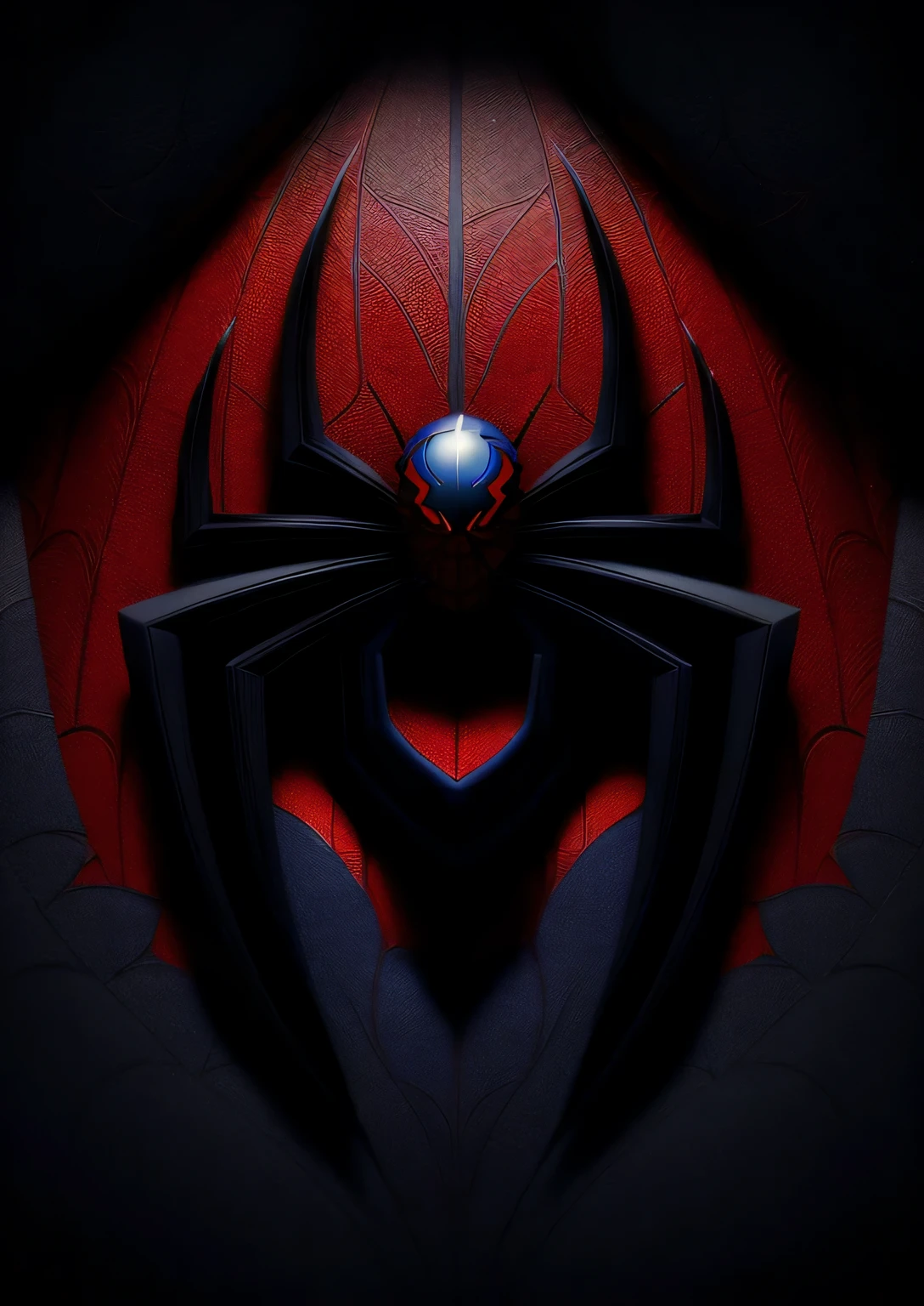 um logotipo aranha vermelho sobre um fundo azul escuro, papel de parede 4k, papel de parede 4k, futuristic style aranhaman, aranha - man, aranha-man, high definition wallpaper, 3 d logo, 3840 x 2160, 3840x2160, aranhaverse, aranha, aranhaman, milhares de moral, papel de parede hd, into the aranha verse