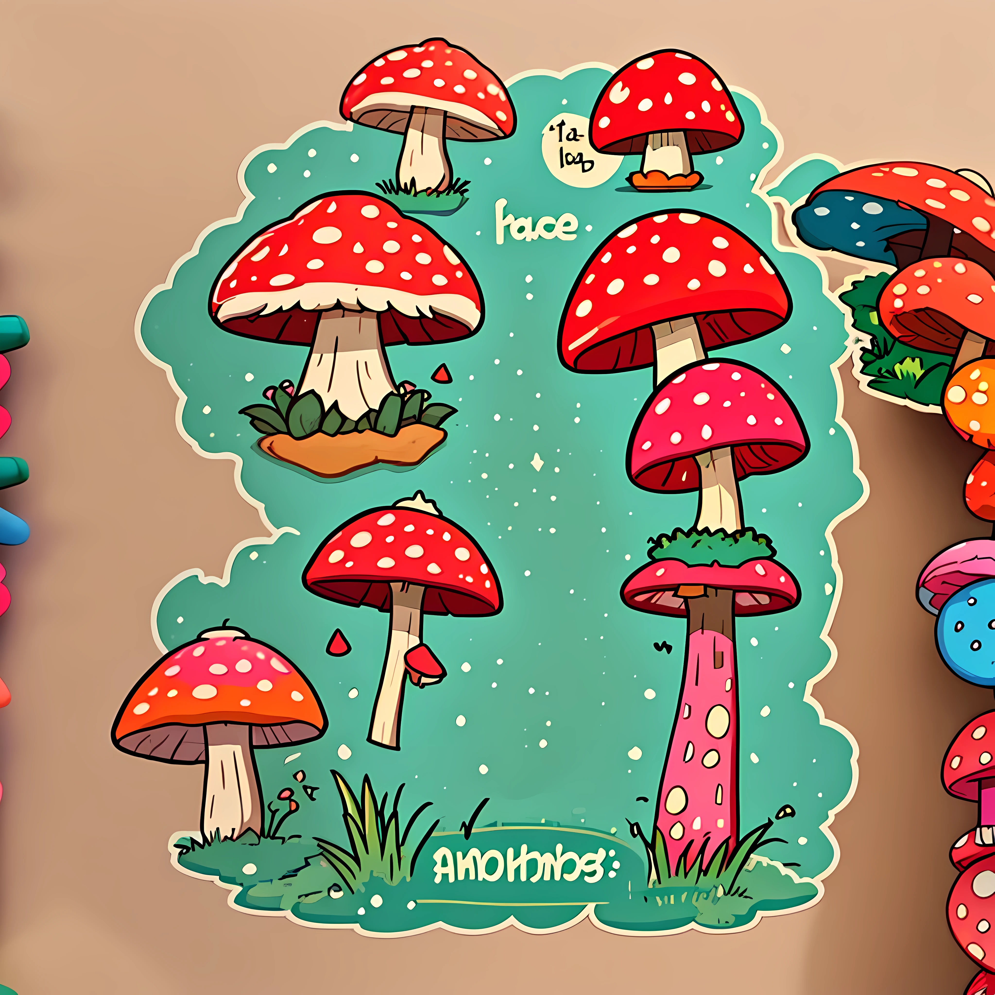 Vector T-shirt Design of a Hand Drawn Illustration of a mushroom in Vibrant Colors, with Text 'Mushroom Lover'