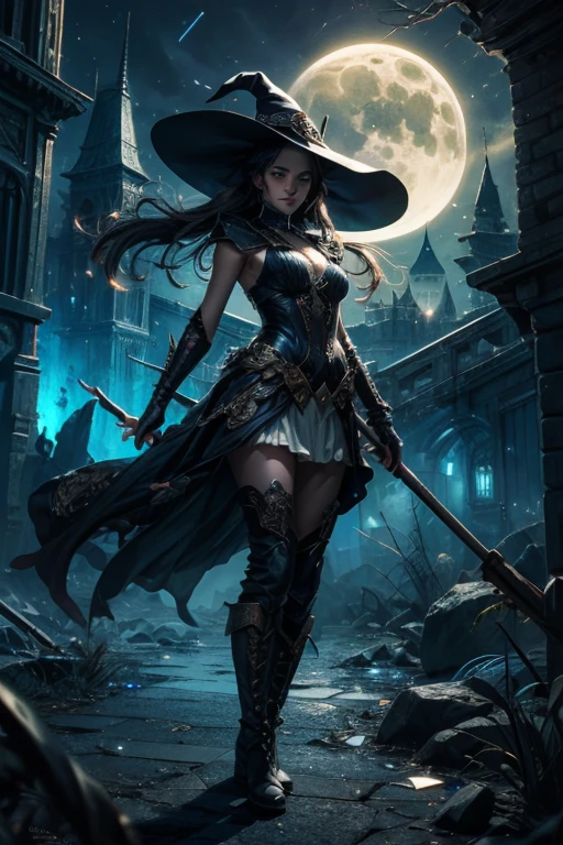 ((white outfit)), revealing, big breasts, 30 years old, young beautiful girl, ultra detailed, official art, unity 8k wallpaper, BREAK, neon lighting, (vibrant glow):1.2, dynamic colors, striking contrast, futuristic vibe, electric energy, reflective surfaces, masterpiece, best quality, ultra-detailed, illustration, 1girl, solo, fantasy, flying, broom, night sky, outdoors, magic, spells, moon, stars, clouds, wind, hair, cape, hat, boots, broomstick, glowing, mysterious, enchanting, whimsical, playful, adventurous, freedom, wonder, imagination, determination, skill, speed, movement, energy, realism, naturalistic, figurative, representational, beauty, fantasy culture, mythology, fairy tales, folklore, legends, witches, wizards, magical creatures, fantasy worlds, composition, scale, foreground, middle ground, background, perspective, light, color, texture, detail, beauty, wonder, adult, 30 years old, loraeyes, pauldrons, magic circle, evil, vampire teeth, 30 years old, adult, magic circle, magic_circle, red_glow, red glow, (masterpiece, best quality, ultra-detailed, best shadow), (detailed background,dark fantasy), (beautiful detailed face), high contrast, (best illumination, an extremely delicate and beautiful), ((cinematic light)), colorful, hyper detail, dramatic light, intricate details, (1 girl, solo,black hair, sharp face,low twintails,red eyes, hair between eyes,dynamic angle, magic circle), blood splatter, swirling black light around the character, depth of field,black light particles,(broken glass),, 30 years old, beautiful girl, ultra detailed, official art, unity 8k wallpaper, BREAK, neon lighting, (vibrant glow):1.2, dynamic colors, striking contrast, futuristic vibe, electric energy, reflective surfaces