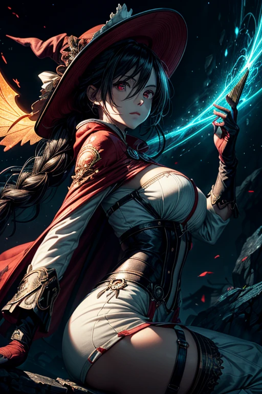 ((white outfit)), revealing, big breasts, 30 years old, young beautiful girl, ultra detailed, official art, unity 8k wallpaper, BREAK, neon lighting, (vibrant glow):1.2, dynamic colors, striking contrast, futuristic vibe, electric energy, reflective surfaces, masterpiece, best quality, ultra-detailed, illustration, 1girl, solo, fantasy, flying, broom, night sky, outdoors, magic, spells, moon, stars, clouds, wind, hair, cape, hat, boots, broomstick, glowing, mysterious, enchanting, whimsical, playful, adventurous, freedom, wonder, imagination, determination, skill, speed, movement, energy, realism, naturalistic, figurative, representational, beauty, fantasy culture, mythology, fairy tales, folklore, legends, witches, wizards, magical creatures, fantasy worlds, composition, scale, foreground, middle ground, background, perspective, light, color, texture, detail, beauty, wonder, adult, 30 years old, loraeyes, pauldrons, magic circle, evil, vampire teeth, 30 years old, adult, magic circle, magic_circle, red_glow, red glow, (masterpiece, best quality, ultra-detailed, best shadow), (detailed background,dark fantasy), (beautiful detailed face), high contrast, (best illumination, an extremely delicate and beautiful), ((cinematic light)), colorful, hyper detail, dramatic light, intricate details, (1 girl, solo,black hair, sharp face,low twintails,red eyes, hair between eyes,dynamic angle, magic circle), blood splatter, swirling black light around the character, depth of field,black light particles,(broken glass),, 30 years old, beautiful girl, ultra detailed, official art, unity 8k wallpaper, BREAK, neon lighting, (vibrant glow):1.2, dynamic colors, striking contrast, futuristic vibe, electric energy, reflective surfaces