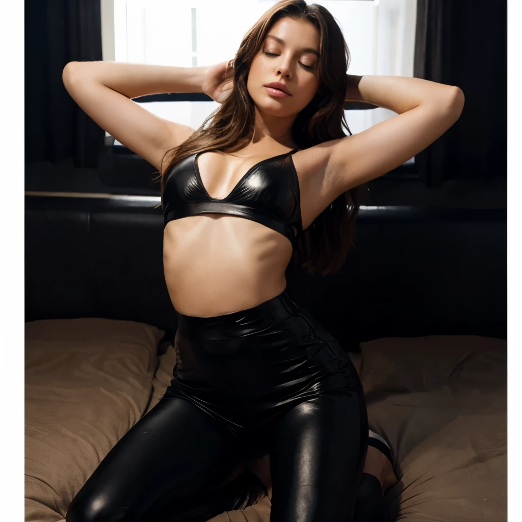 Beauty in leather pants