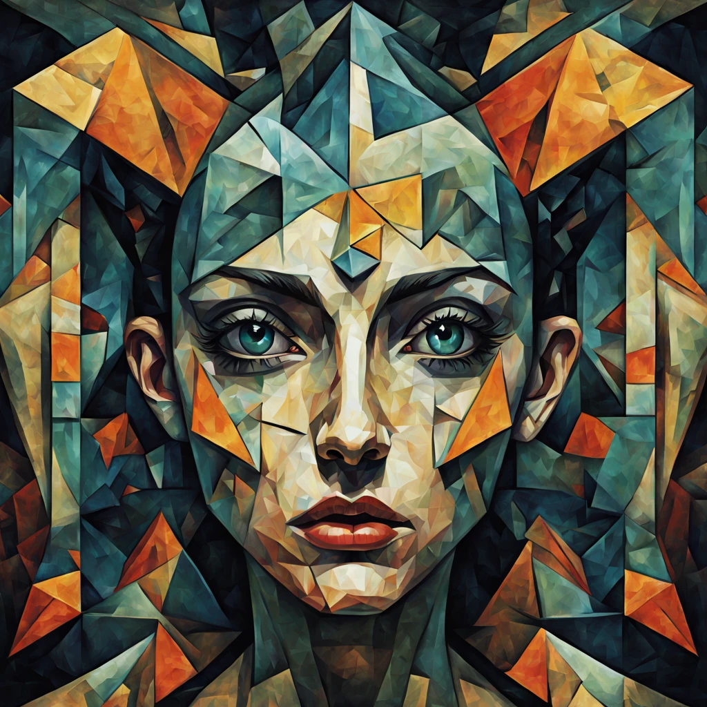 fertile Aether in horror cubist fragmentation art style