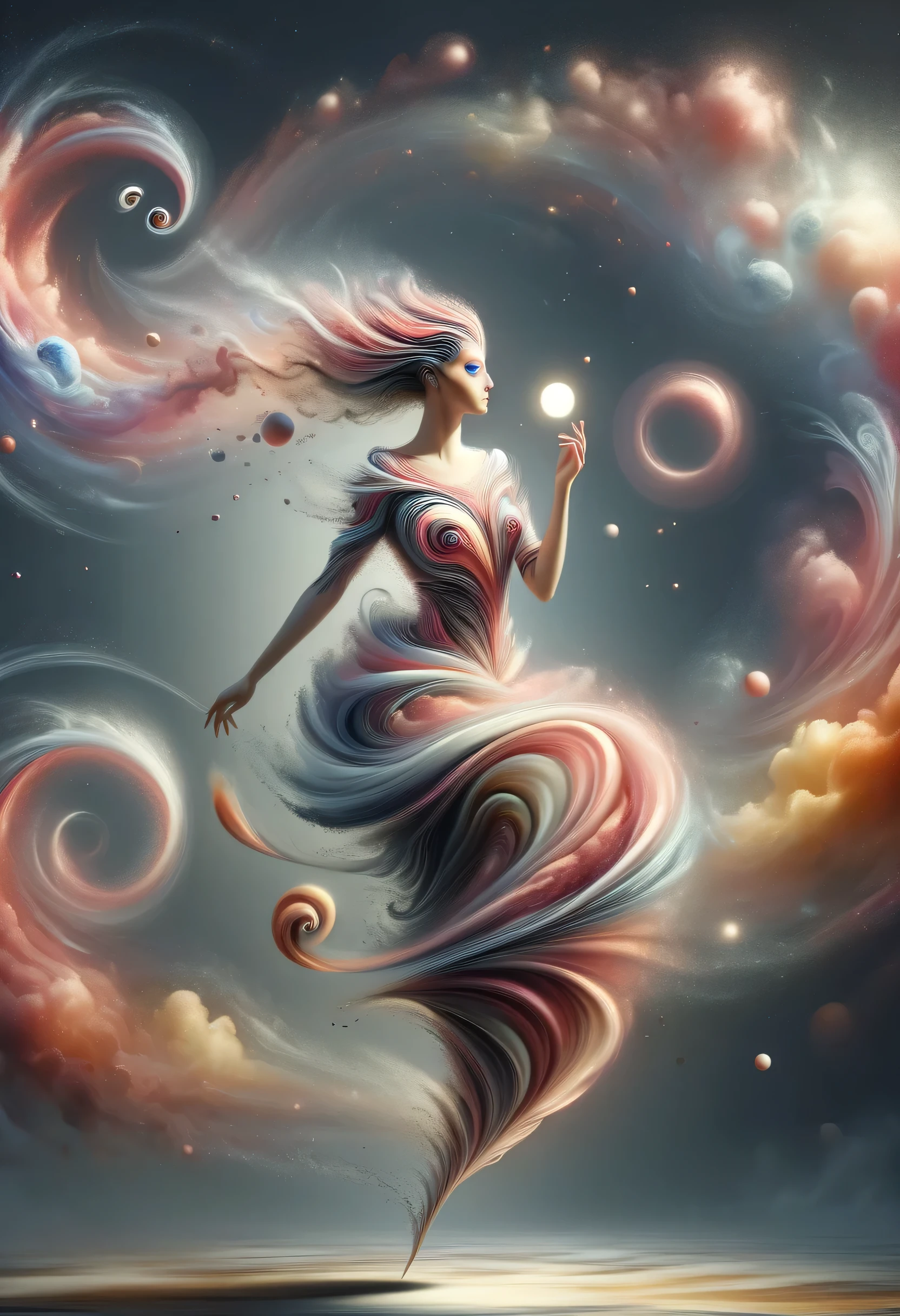 (Illusion d&#39;optique:1.4), une fille faite d'air, Art conceptuel, (best quality, chef-d&#39;ouvrages d&#39;Art, Representative work, Art officiel, professionnel, 8K)