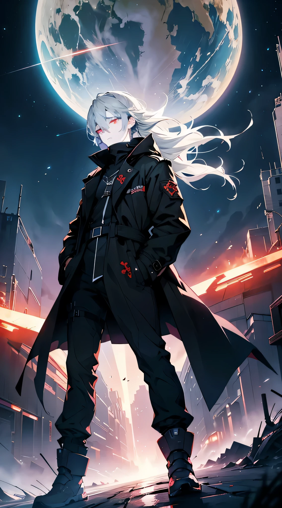 red eyes, intense gaze, bright colors, Mysterious expressions, glowing red pupils, dark environment, dim, A supernatural aura, gothic art, Atmospheric, unforgettable, sharp contrast, dramatic lighting, surreal atmosphere