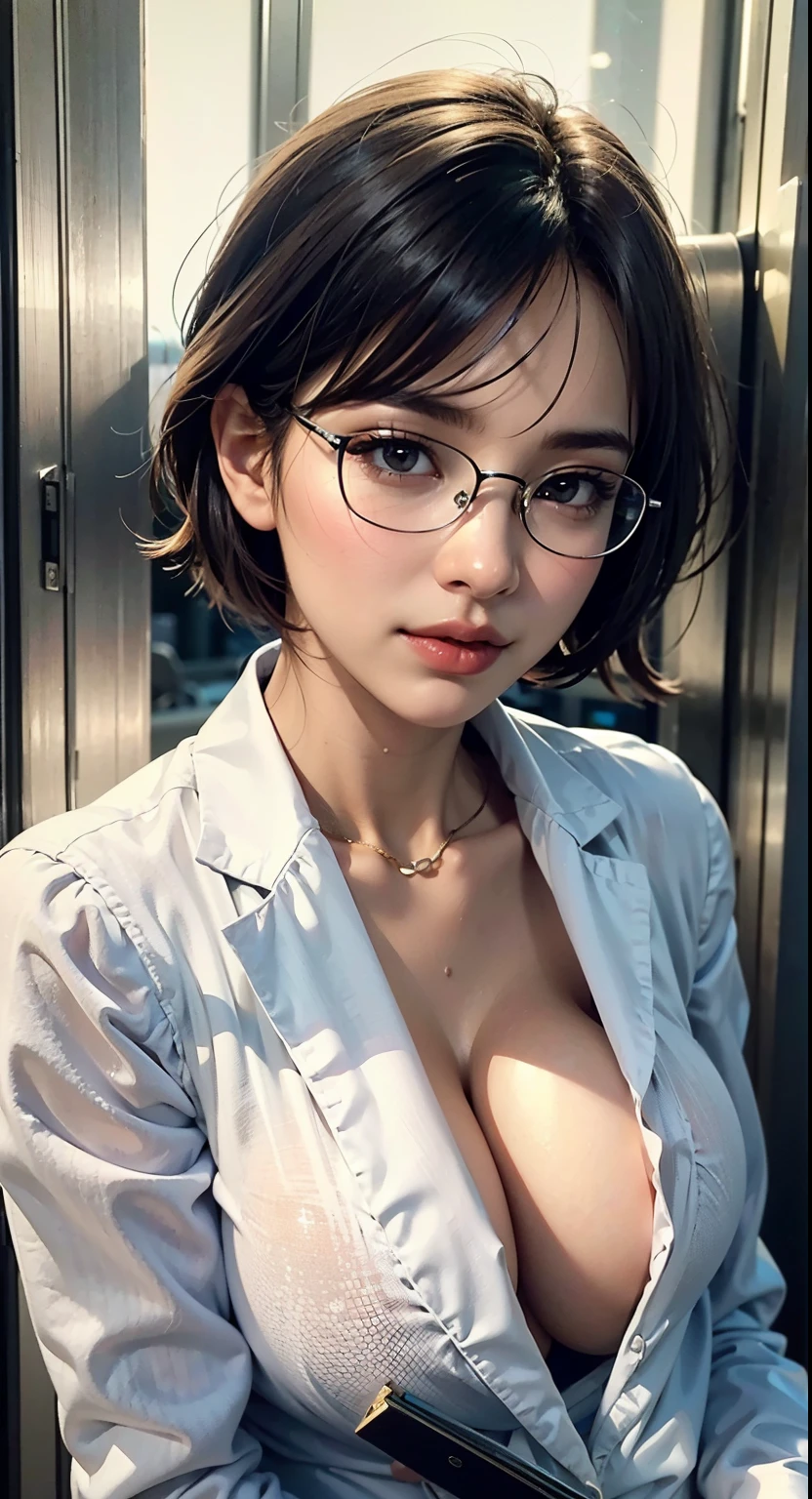 sexy lawyer, Classy business skirt, black blazer, white dress shirt, Tight Skirt, reading a book at her desk, at the library, Big breasts, cleavage, perfect hands perfect fingers perfect breasts perfect fit perfect body perfect face perfect image realism detailed background detailed costume micro bikini, unbuttoned shirt, lewd librarian, hyper realism, realistic, unreal engine, 3DCG, octane rendering, 8K highest resolution、very detailed, sweater dress, Professional, My chest seems to be sticking out of my clothes