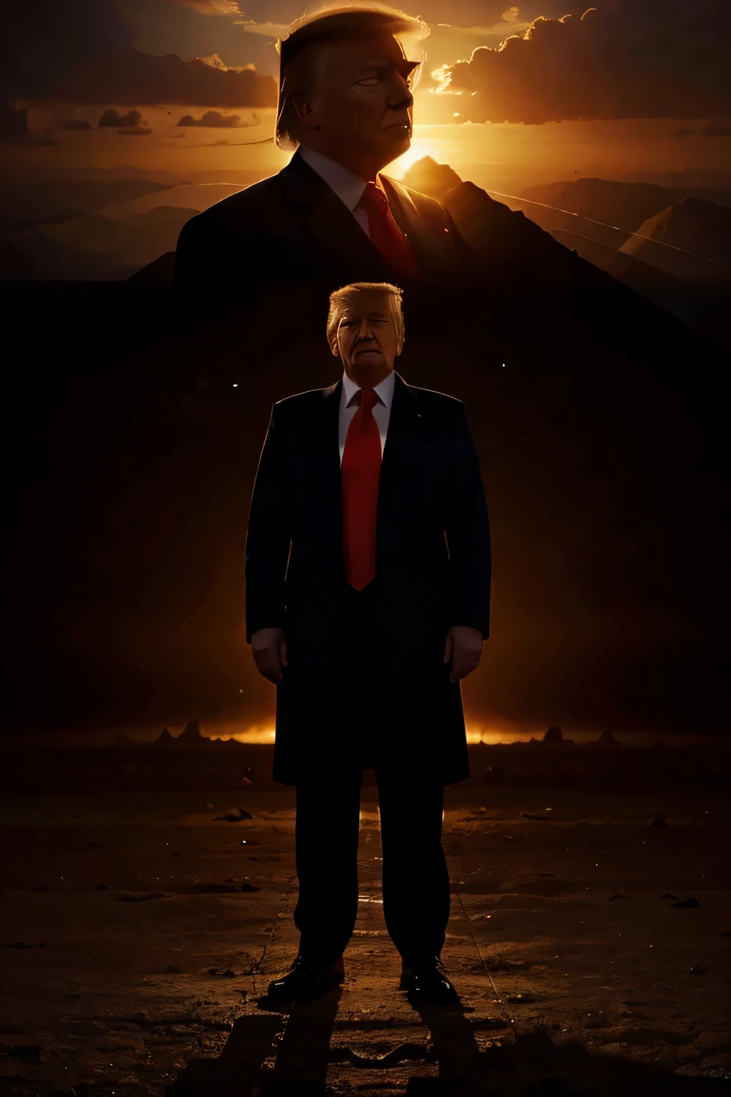 Donald Trump, epic leader, speech, rising sun, power, utopia, heaven, world leader, america, usa
