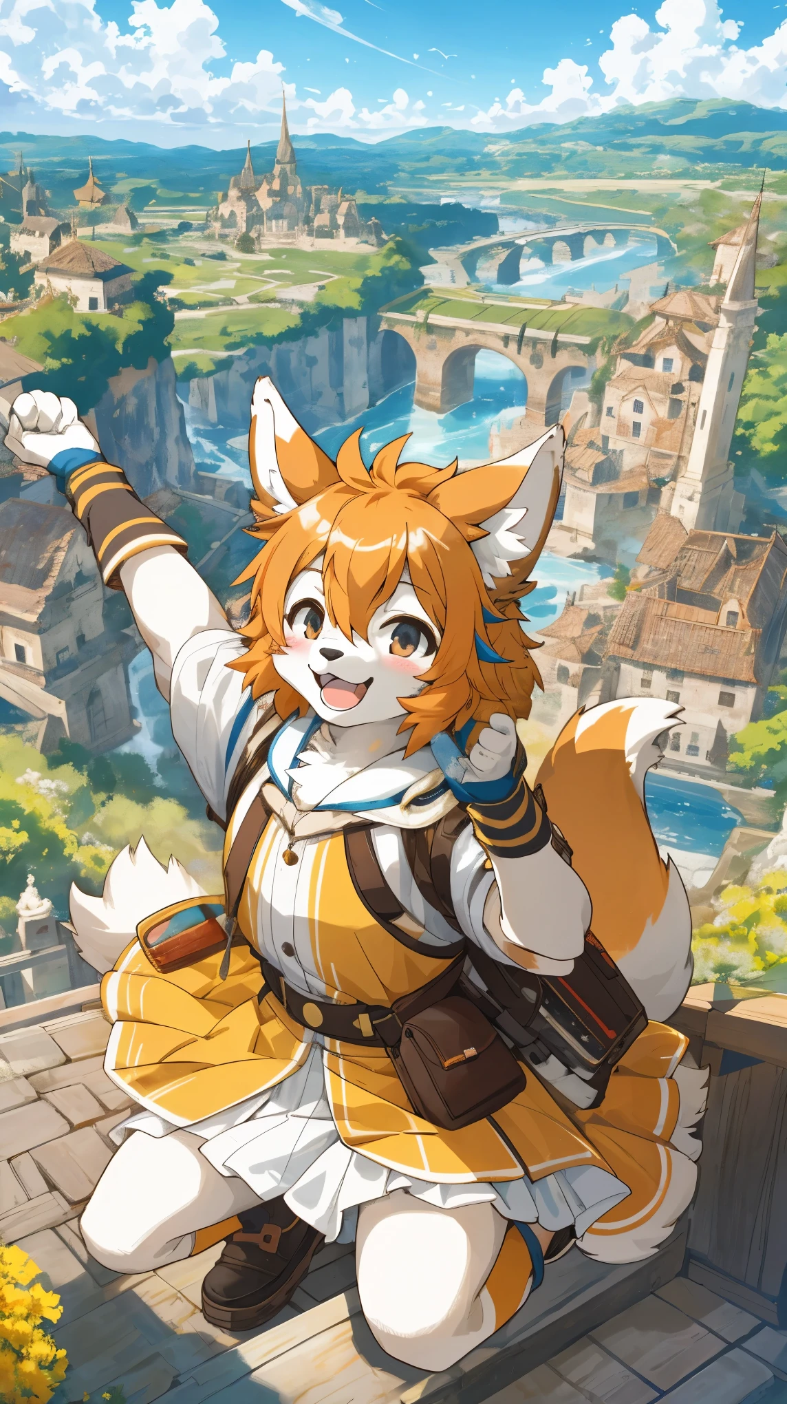 cover page, super high resolution, detailed background, World Heritage Site, 6+boys, 6+girls, Happy, joyful, absurdres(Photos of solo travelers)(kemono, furry anthro)cinematic,