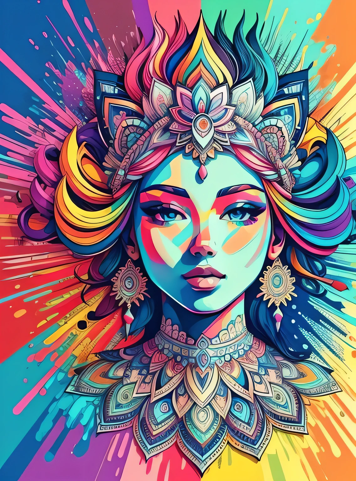 lindo mandala, rainbow sky, estilo de arte pop, Yang08k, lindo, colorida,
obras-primas, maximum quality, melhor qualidade, arte oficial, lindo and aesthetic,