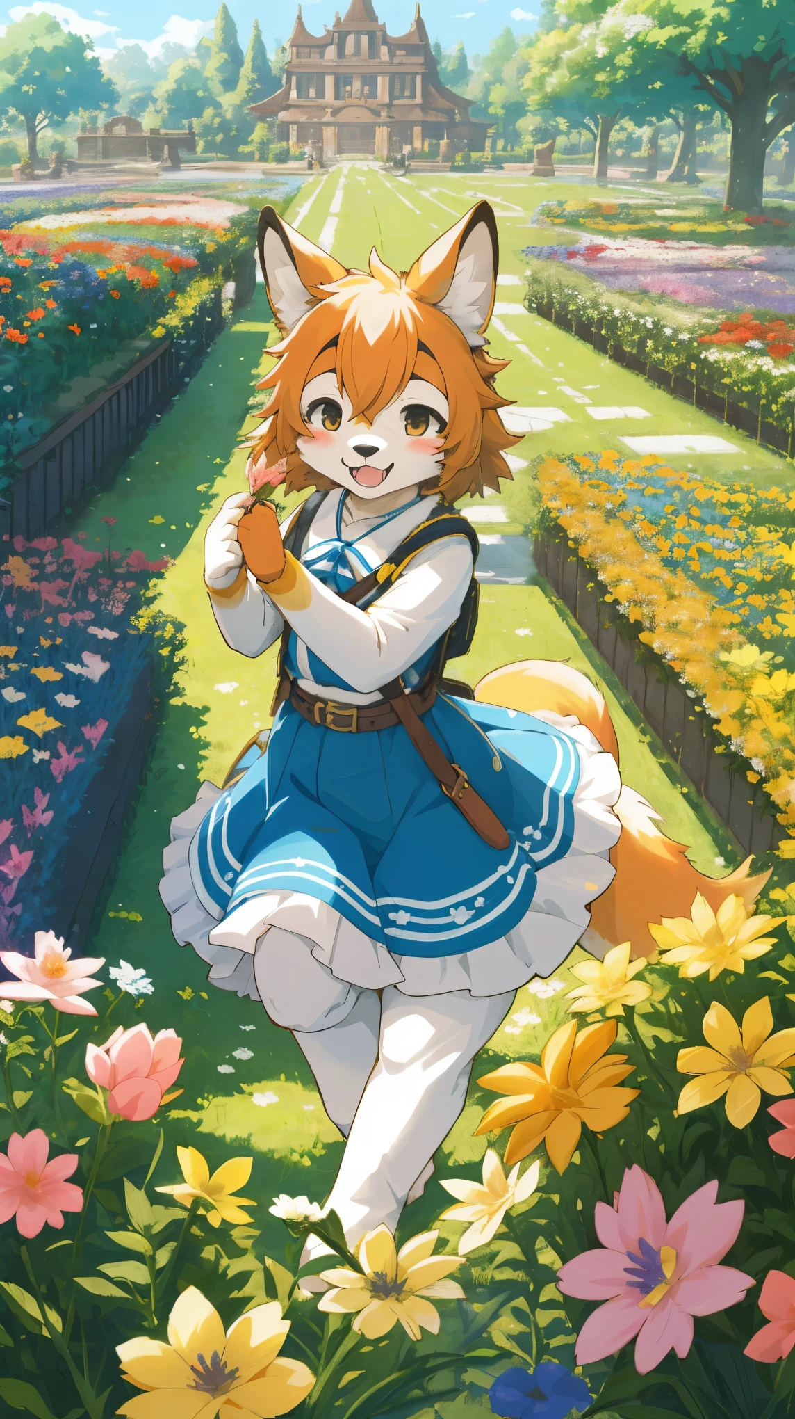 cover page, super high resolution, detailed background, World Heritage Site, flower garden, 6+boys, 6+girls, Happy, joyful, absurdres(Photos of solo travelers)(kemono, furry anthro)cinematic,