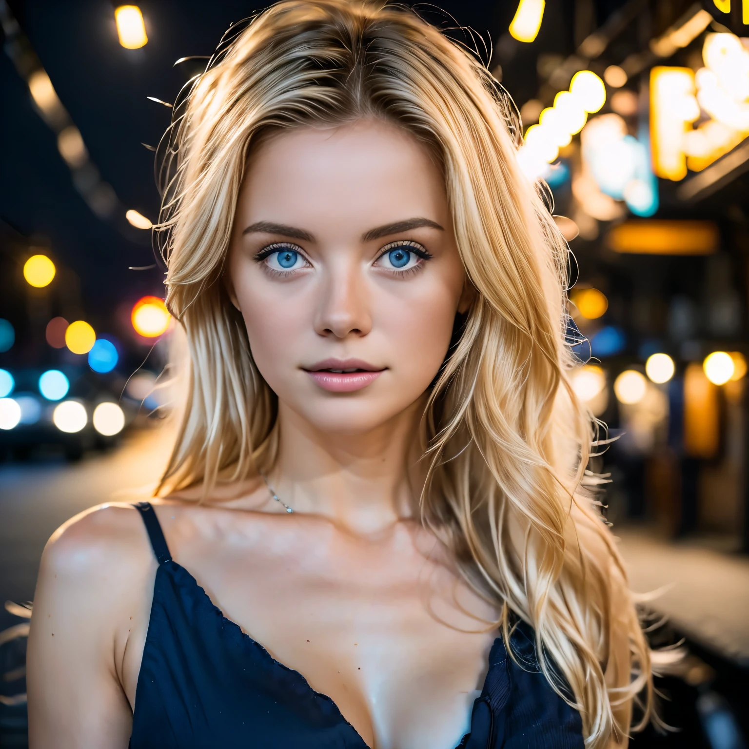 Summer77, beautiful 1 girl, blonde, 23yo, blue eyes, ine cafe bar bistro, snapshot, selfie, look away, sexy, seducing look, curly hair, crowded place, people in the background 