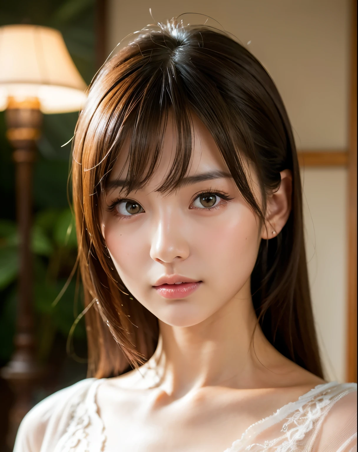 best quality, face focus, soft light, ultra high res, (photorealistic:1.4), RAW photo,
1japanese girl, solo, cute, (pupil, lights in the eyes), detailed beautiful face, (),(high resolution detail of human skin texture),
(long hair),
indoor,
Damask Shirt Dress,
(portrait)