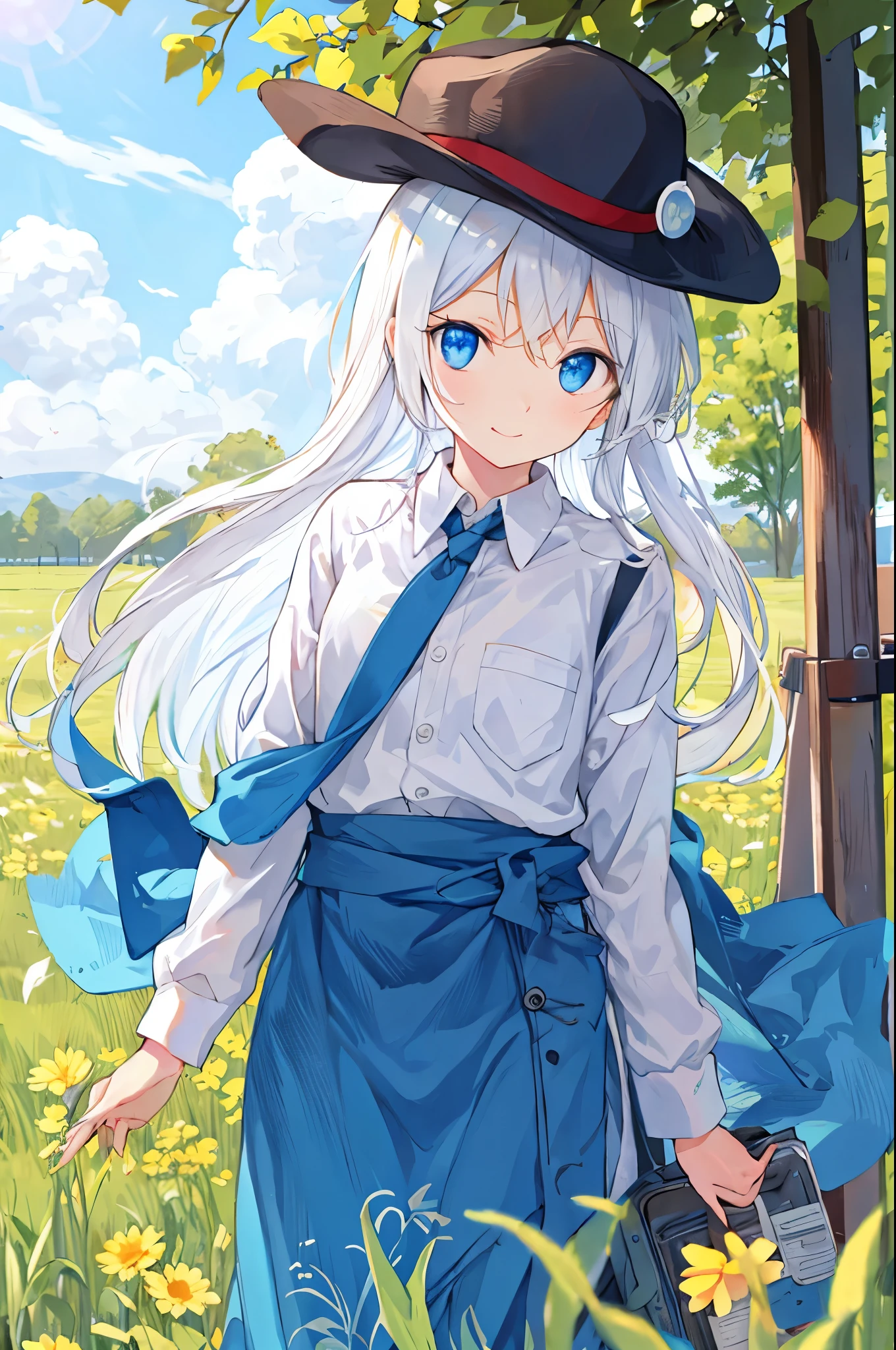 Cute eyes working in the field