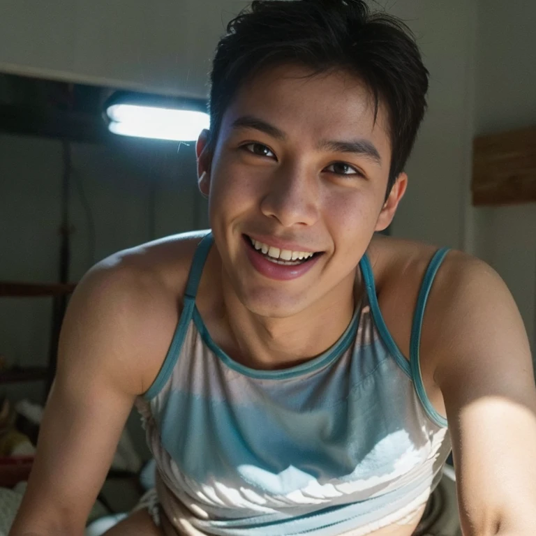 (Masterpiece:1.2), best quality, (illustration:1.2), (ultra-detailed),Eye focuasterfully crafted Glow, pink lens flare), (Cinematic background), hyper details, (delicate detailed), (intricate details), octane render, hdr, (hyperdetailed:1.15), (soft light:1.2), 1boy, handsome boy, ultra detailed eyes, mature, plump, thick, rainbow painting drops,(supermodel:1.3), paint teardrops, entirely paint, splat, splash, indoors, (bioluminescent hair:1.1),(glowing eyeakeup)),(Cinematic masterpiece), fierce, powerful, splashes of colour absolutely eye-catching, (Cinematic headlight), ((caustic)), dynamic angle, beautiful detailed glow, ambient occlusion, ambient light, raytraced reflections,(best illumination, an extremely delicate and beautiful), ((cinematic light)), (soft:2),(exhilarating smile:1.5), euphoric,