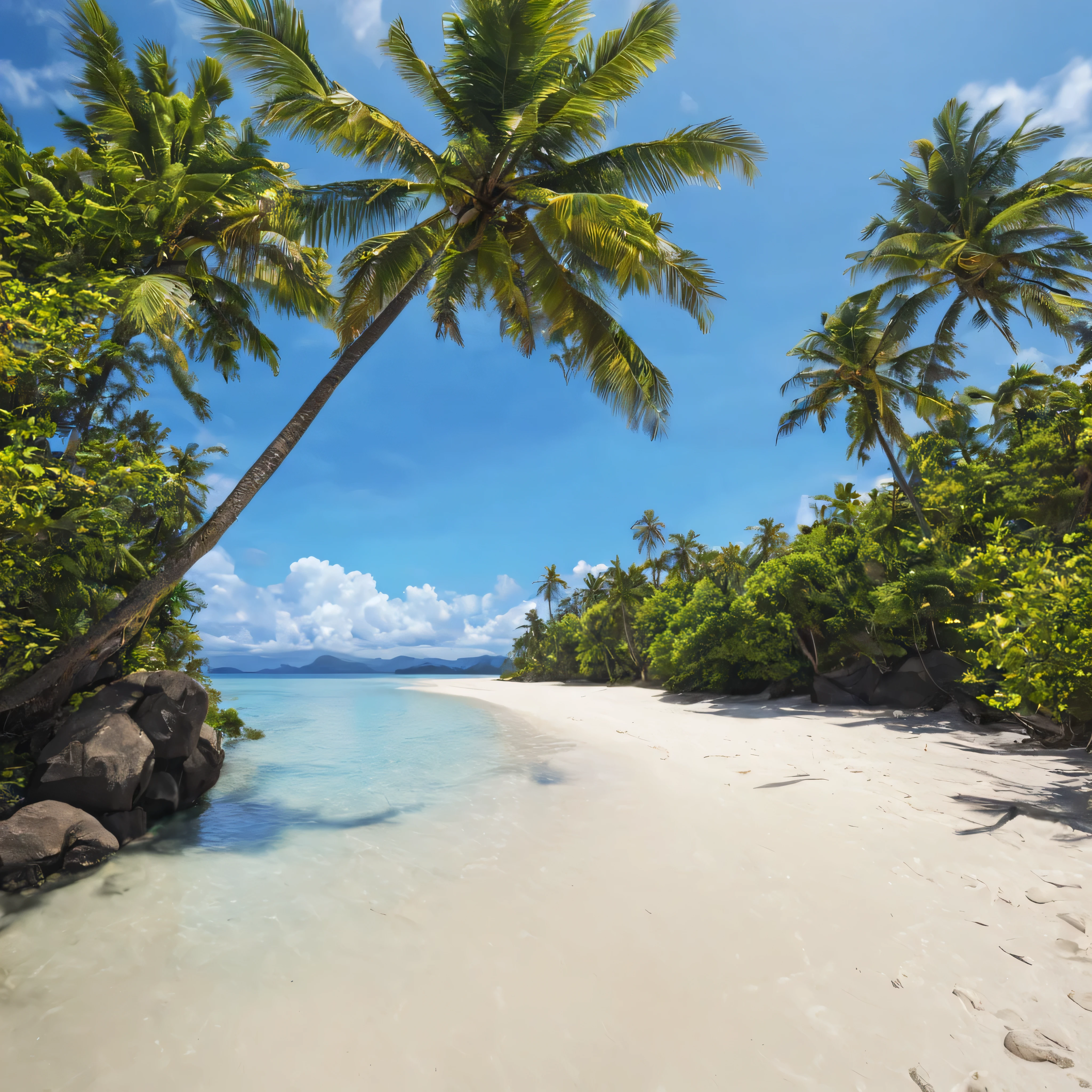 beautiful beach view from an island in the pacific south