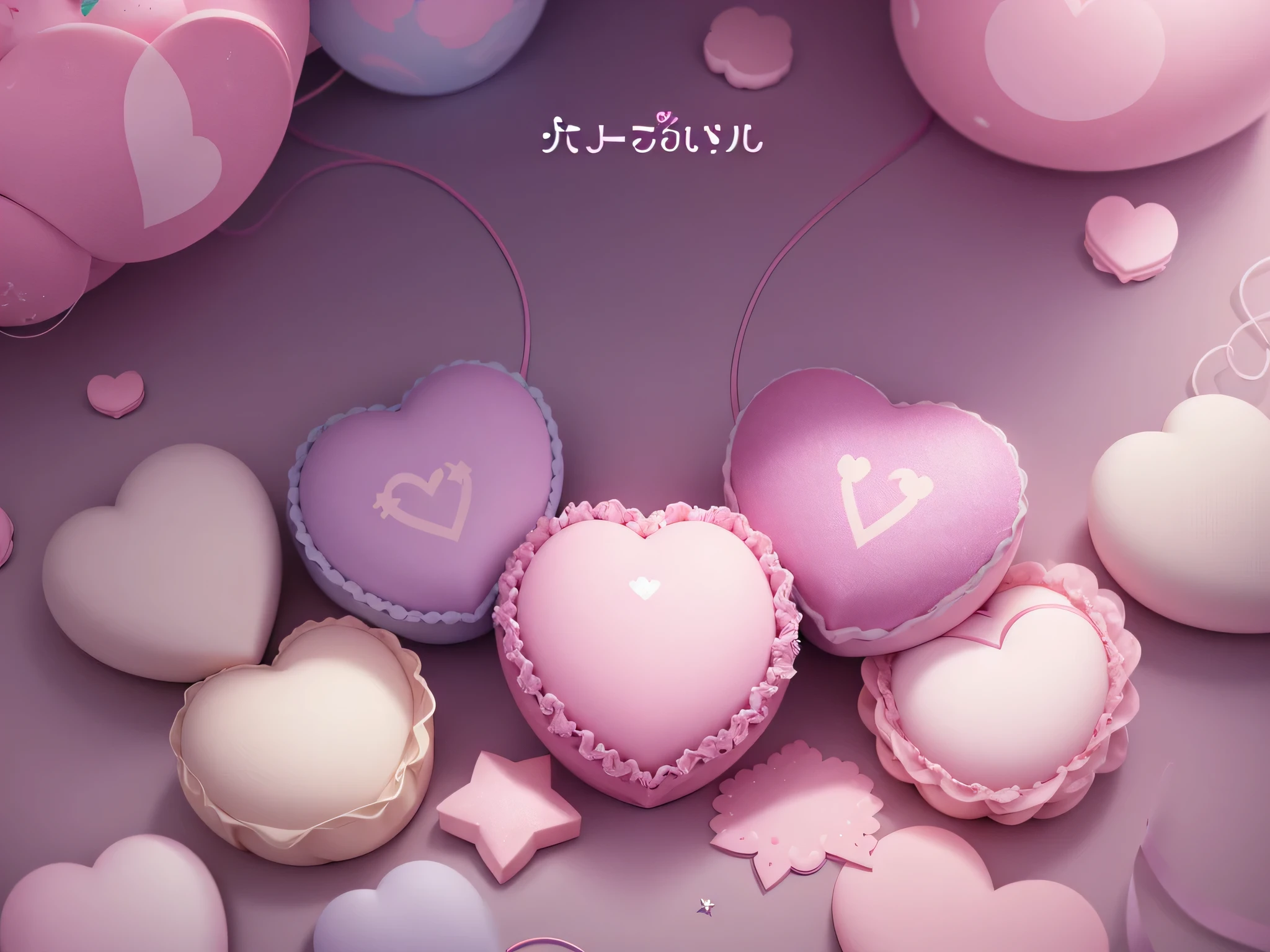 background、Soft cream、Kawaii Tech, cute, cute系, pastel colour, highest quality、star、heart mark、Sparkling、no one、wallpaper