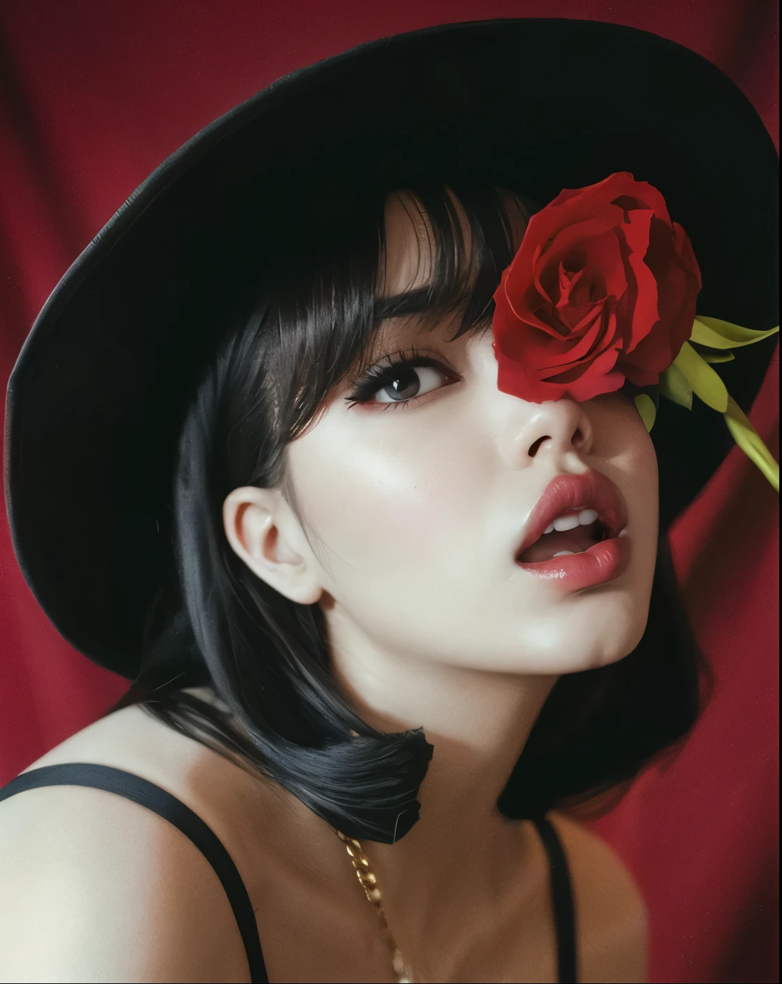 Jennie from BLACKPINK face, foto realista, ultra HD, 8k, big juicy doll lips