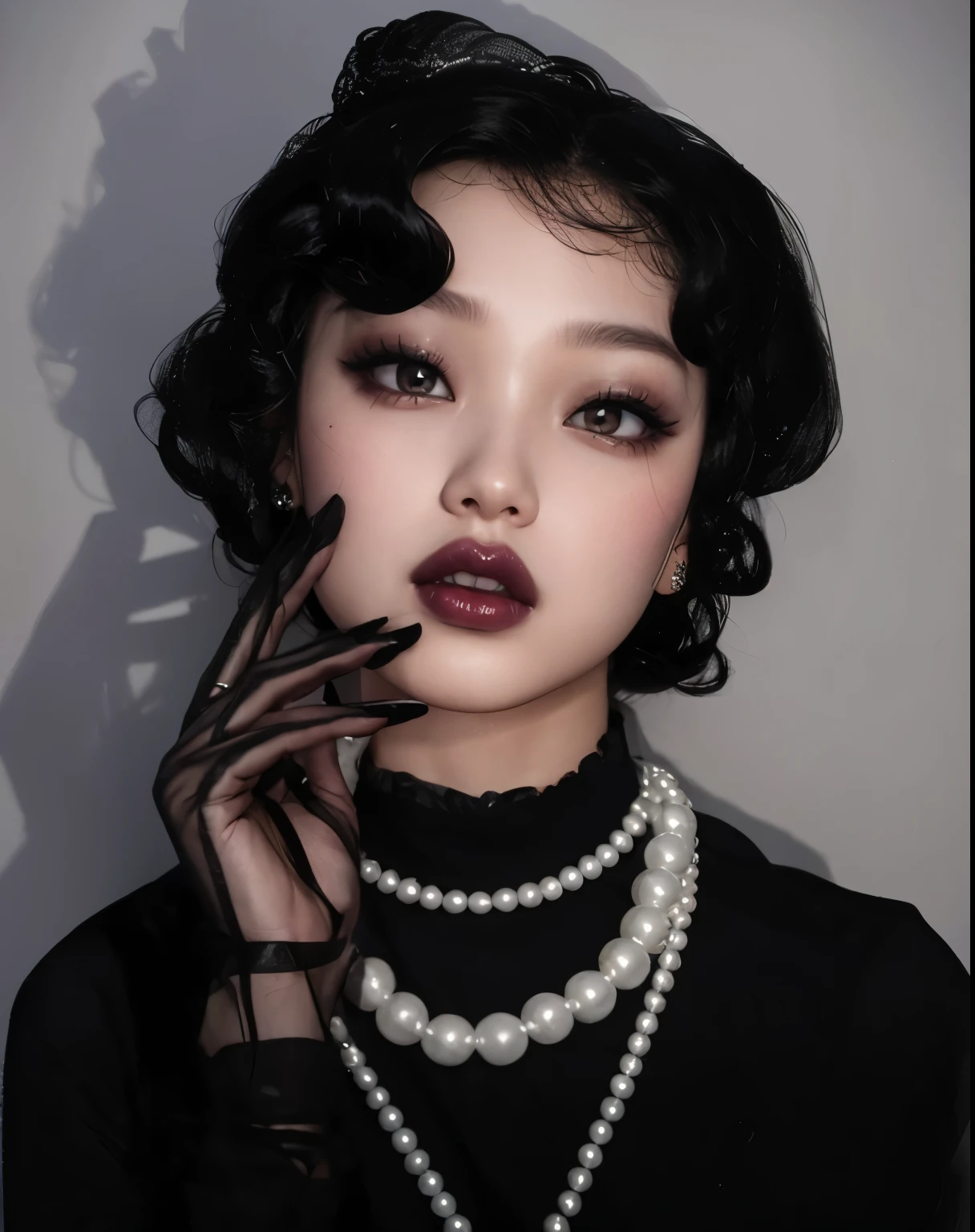 Jennie from BLACKPINK face, foto realista, ultra HD, 8k, big juicy doll lips