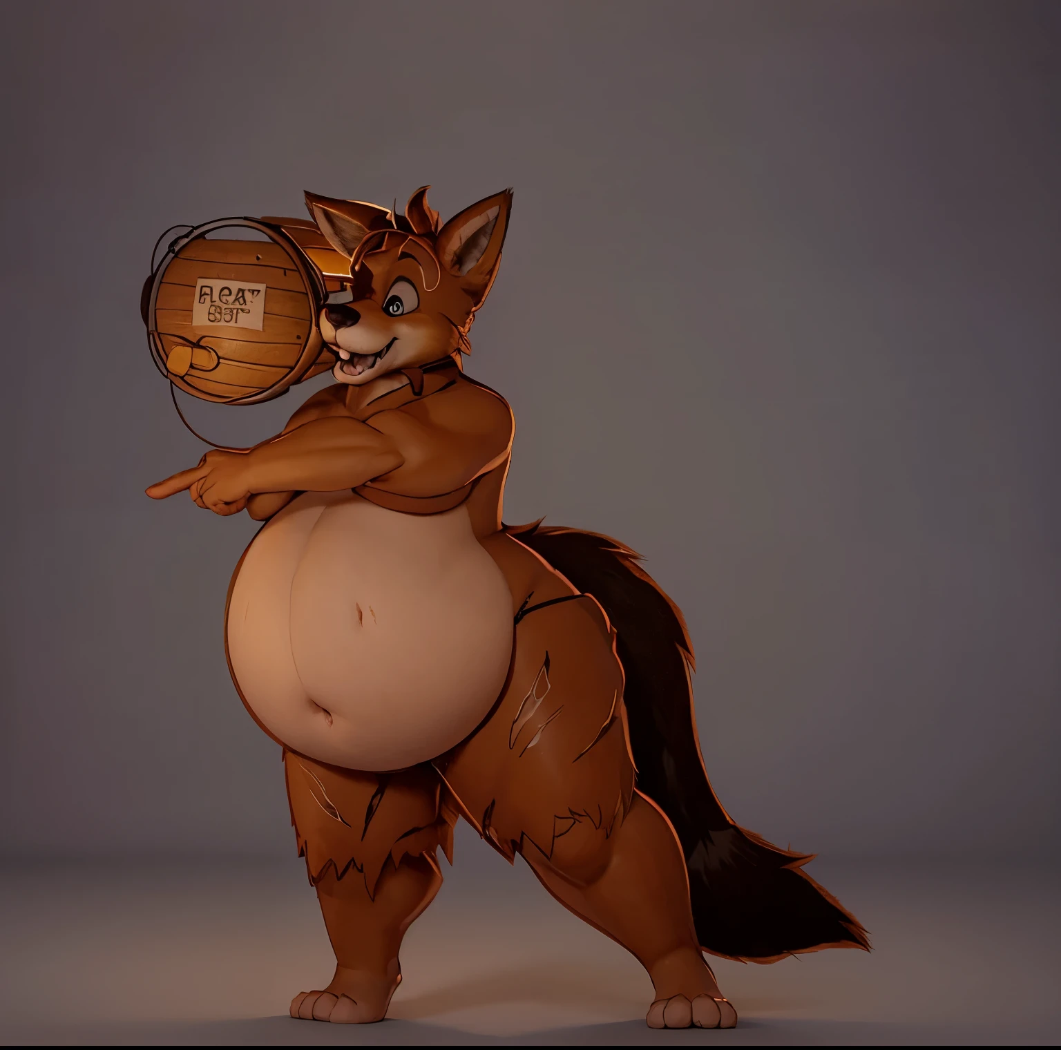 Fnaf, A anthro foxy Chubby, in a shorts, fullbody, Big belly, Furry skin, anthro, fat, colorful,