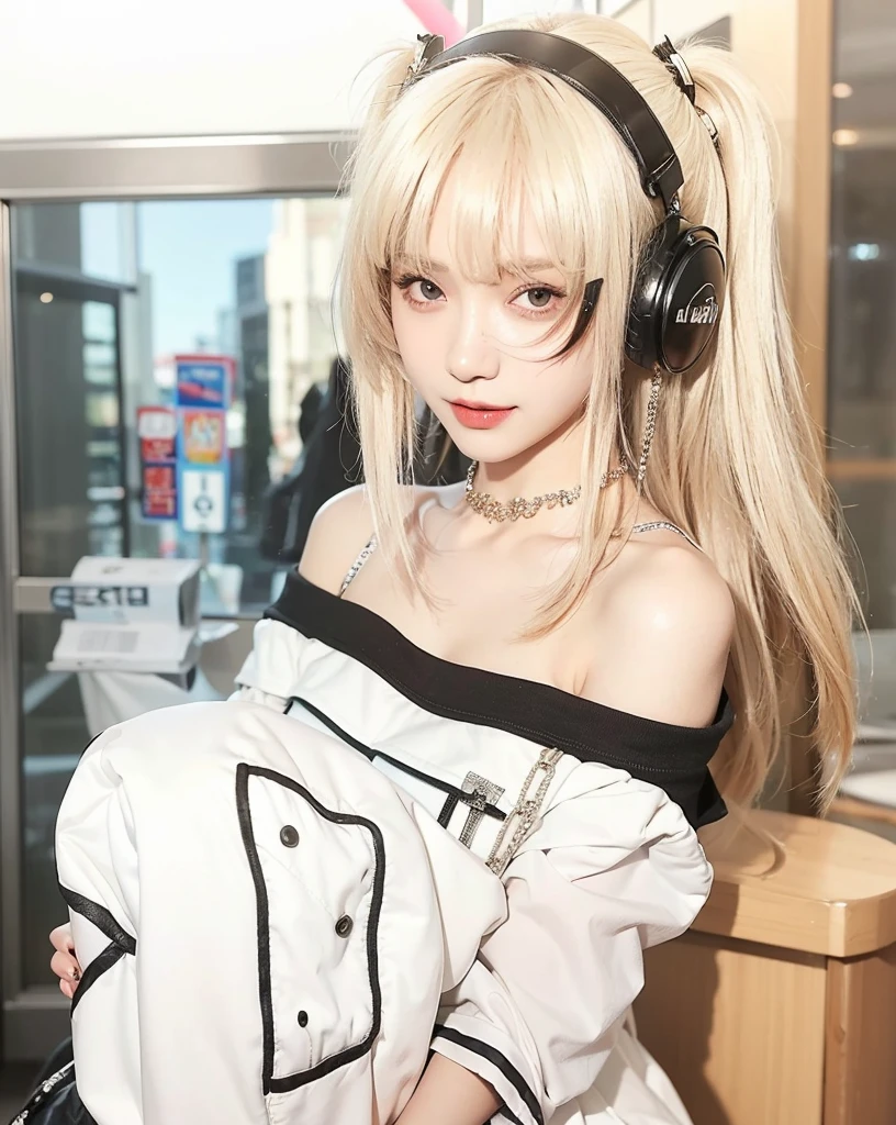 8k quality、Best picture quality、超High resolution、masterpiece、Photorealistic、1 edgy looking girl、Trendy makeup、bob cut、(off-shoulder shirt、Slit skirt、Suitable clothes)、Cecessy、cinematic light、Main character、sweet smile 、Super Slim、g-cup、(Do not wear underwear)、wear tight clothes、thin body、Dynamism、necklace、Start of story、Magazine cover、Focus only on the main character、smooth thighs、