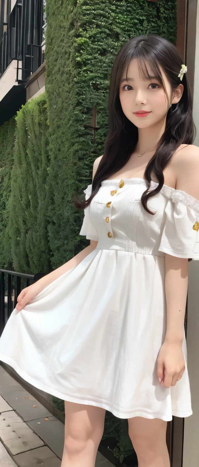 fairy tale idol、whole body、good style、、、、、white sequin mini dress、heaven