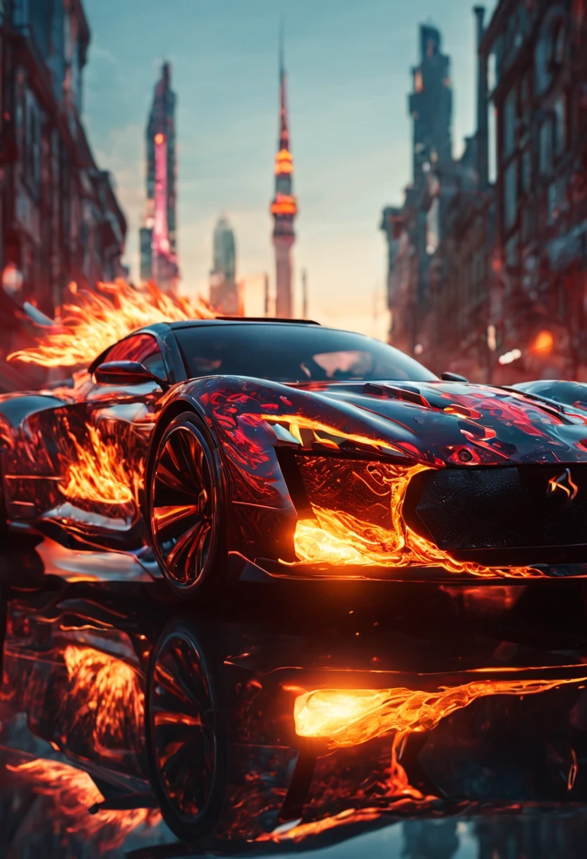 (((epic dragon car with (scales:1.5) and flames))), cyberpunk, futurist, ((background city, glowing light, reflection light, bloom, motion lines, lens flare, f/16, Sony FE, Surrealism, UHD, retina, masterpiece, high quality, ccurate, best quality, 4K, detailed, UE 5))