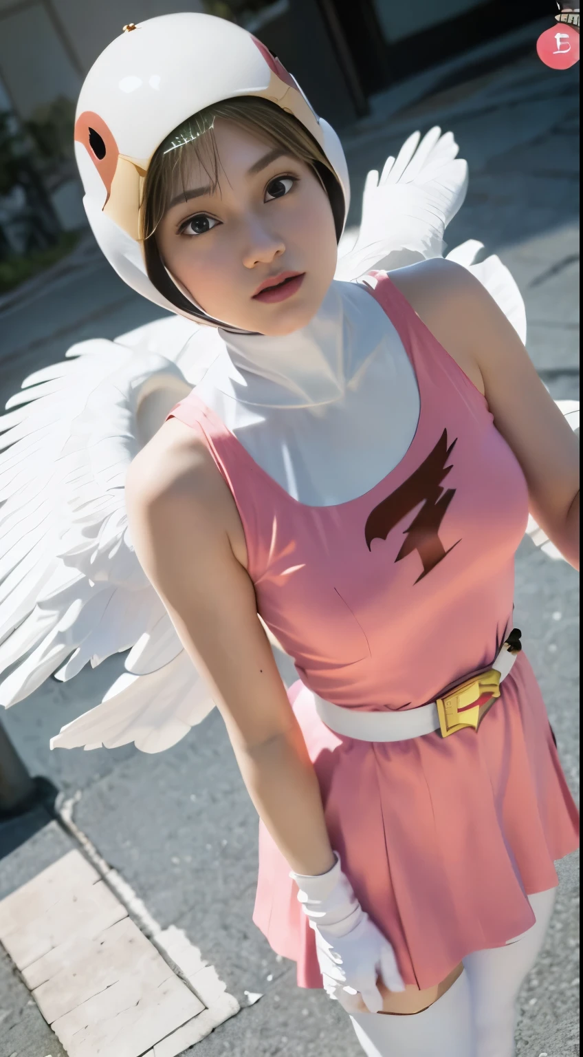 straight,Pause,looking at the viewer,break, (retro art style:1.1) 
Year_classic_Jun_gatchaman_my wife,www.my wife.and, Jun the swan, 
long hair,chest,green eyes,lips,medium chest,blonde hair,lipstick,compensate,
white legwear,pink dress,superhero,body suit,cape,gloves,Helmet,belt,elbow gloves,white gloves,mask,skirt,leotard, white stockings, Perfect for your skin, 
official art, High resolution, scenery, (masterpiece:1.1), (最high quality,:1.1), (high quality:1.1), (anime screenshot:1.2),
