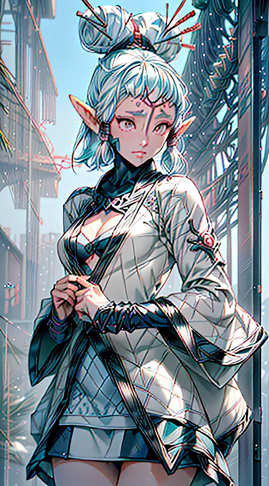 paya, cute elf,(((little ,tiny little body,little))),(((6 ))),((anime elf with extremely cute and beautiful aqua hair)), (((elf,elf ears))), ((lesbian,yuri)),(((flat chest))),((((aqua hair:1.35,undercut aqua hair,short hair,colored inner hair,ear breathing)))),(((aqua_eyes:1.3))),intricate eyes,beautiful detailed eyes,symmetrical eyes,big eyes:1.5,(((dark skin,dark_skin,lustrous skin:1.5,bright skin: 1.5,skin tanned,shiny skin,very shiny skin,shiny body,plastic glitter skin,exaggerated shiny skin,illuminated skin))),(,detailed body,(detailed face)), cute,slutty,erotic,daring,(((nsfw))), zettai ryouiki,revealing clothing,show skin,(((Sexy aqua fur coat, aqua fur coat outfit, wearing a ice dress:1.3,aqua winter coat))), ((ice dress,elegant ice dress)),(white gloves,white clothes,(((intricate outfit,intricate clothes,embroidered outfit,ornate outfit,embroidered clothes,ornate clothes))), (dynamic pose:1.0),embarrassed,(centered,scale to fit dimensions,Rule of thirds), ((snowy pine forest)),winter,scenery:1.25,((intricate scenery)),((snow forest background)),Christmas tree, (Glossy winter ornaments),highres,sharp focus,(ultra detailed,extremely detailed),(photorealistic artwork:1.37),(extremely detailed CG unity 8k wallpaper),(((vibrant colors,vibrant theme))),(intricate),(masterpiece),(best quality),
