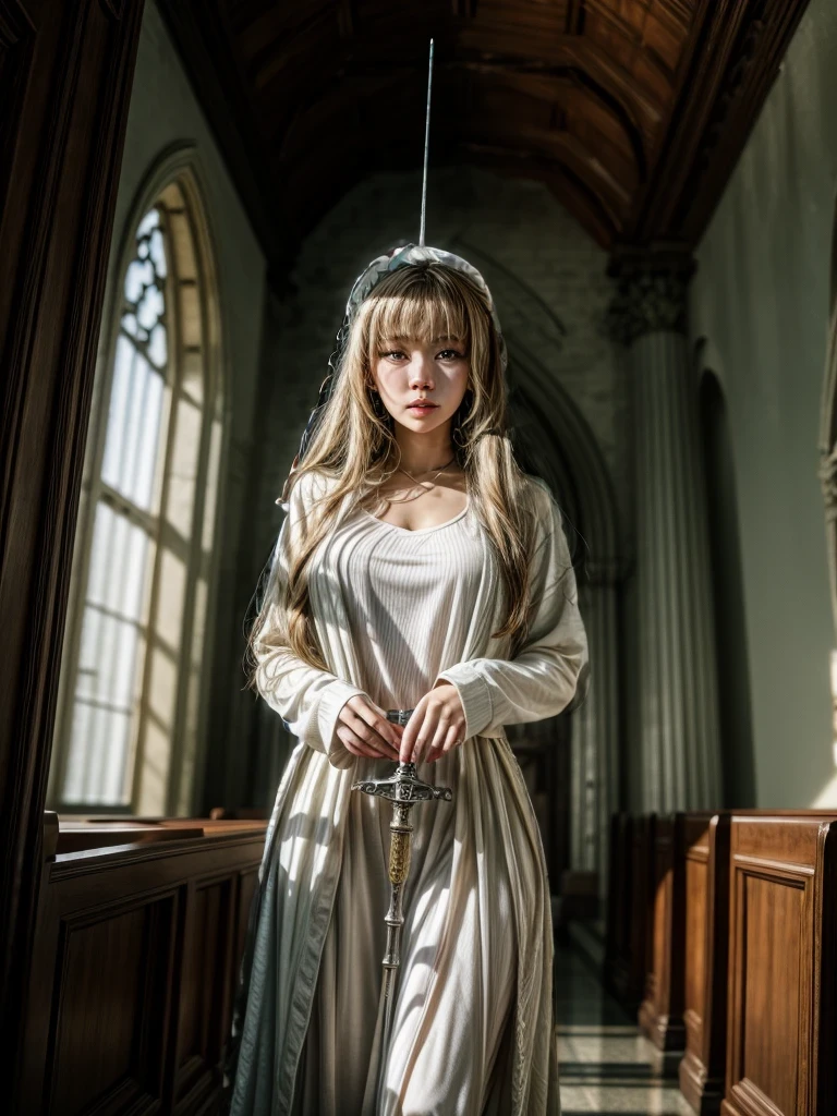 detailed beautiful sword maiden young woman