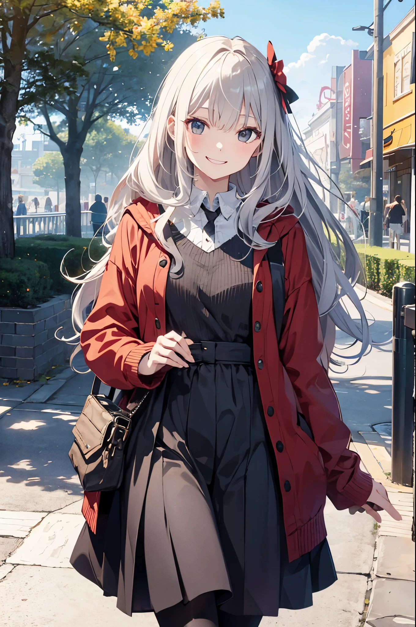 (Pretty sister:1.3)、happy face,spring atmosphere、noon、aggressive、hot、((strong wind))、black pantyhose、Theme park