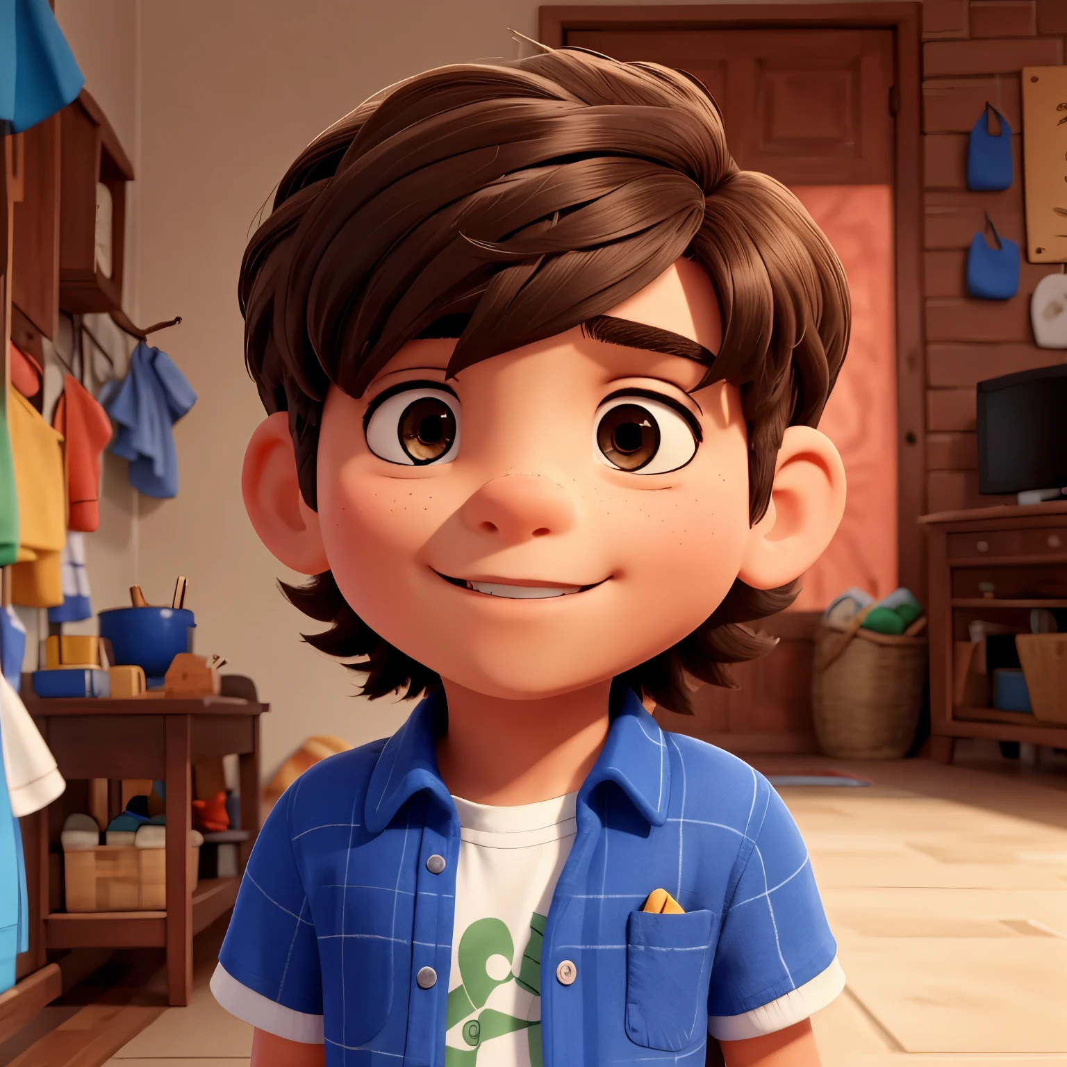 Menino cabelo enrolado