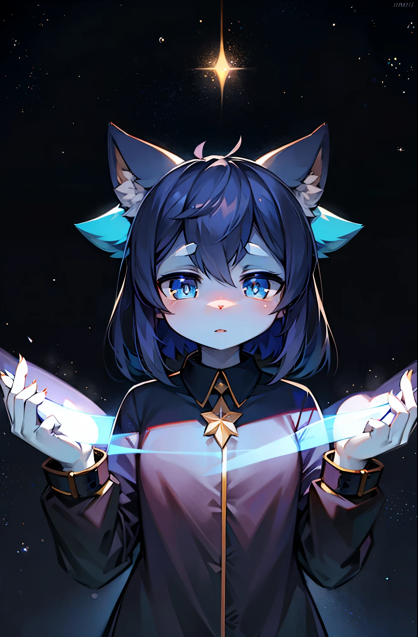 Change background to starry sky,The eyes are very discerning
