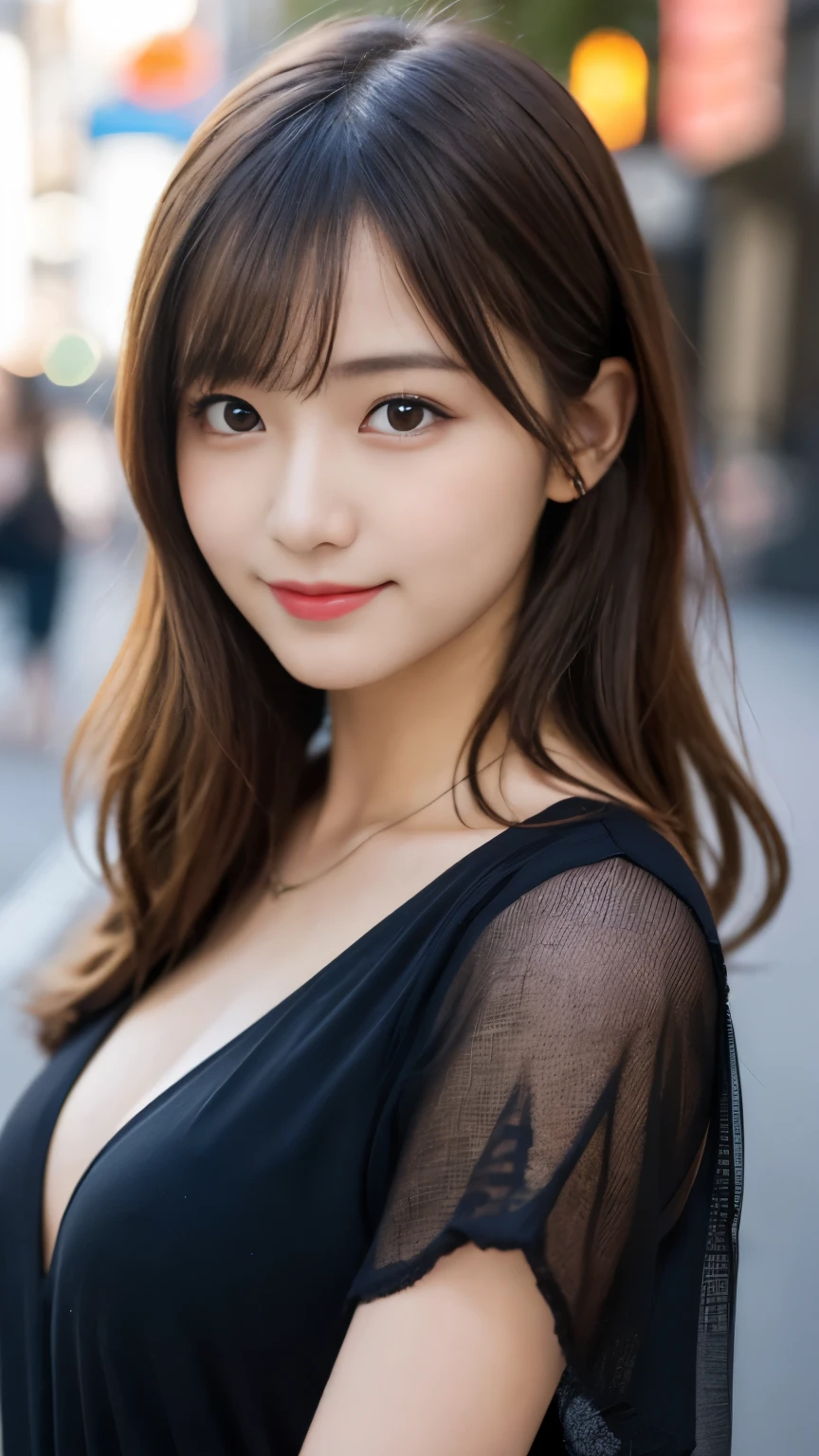 table top, highest quality, figure, super detailed, finely, High resolution, 8k wallpaper, 完璧なダイナミックな構figure, detailed and beautiful eyes, Trendy swimwear、medium hair,natural color lip, bold sexy pose,smile,Harajuku、20 year old girl、cute、sexy shot looking at camera,RAW photo