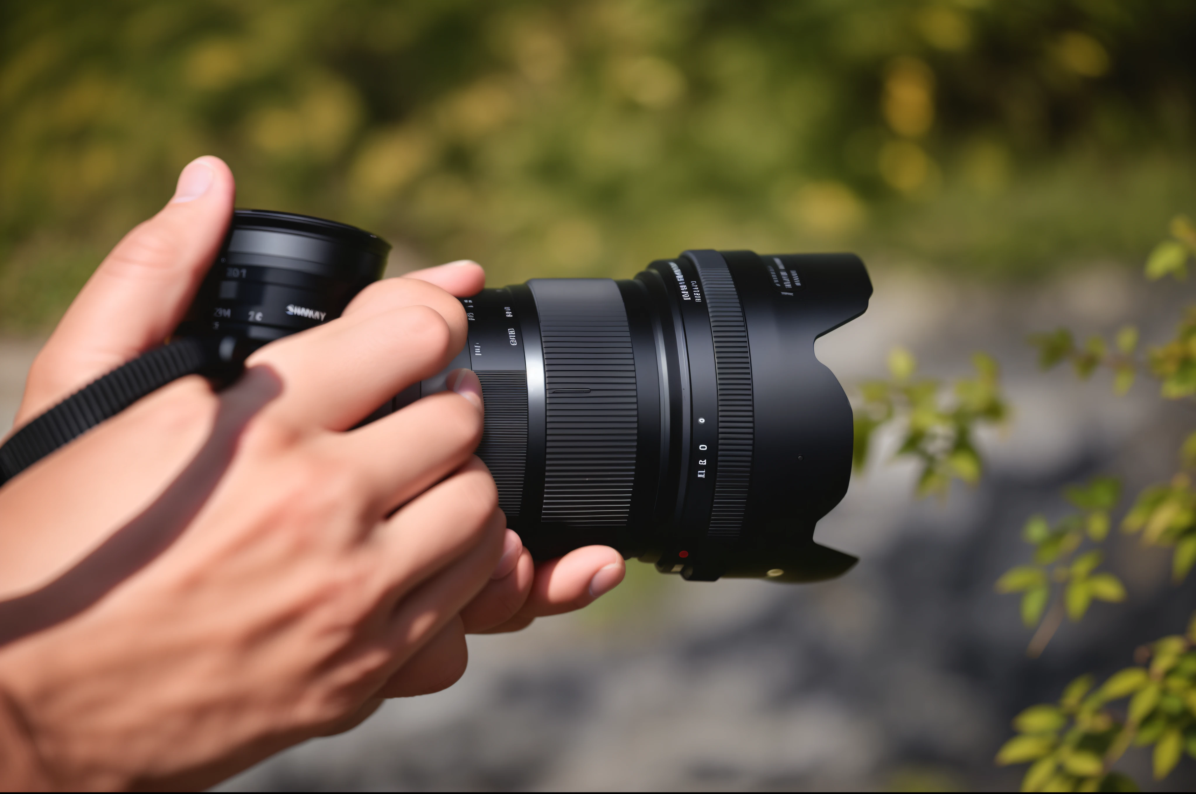 someone holding a camera with a lens attached to it, 1 6 mm f 1. 4 lens, 14mm wide angle lens f8 aperture, 2 4 mm wide angle, sony 14mm f2.8, 16mm wide angle lens, sigma 35mm f/2.8 dg dn art, sigma 24 mm f/8
