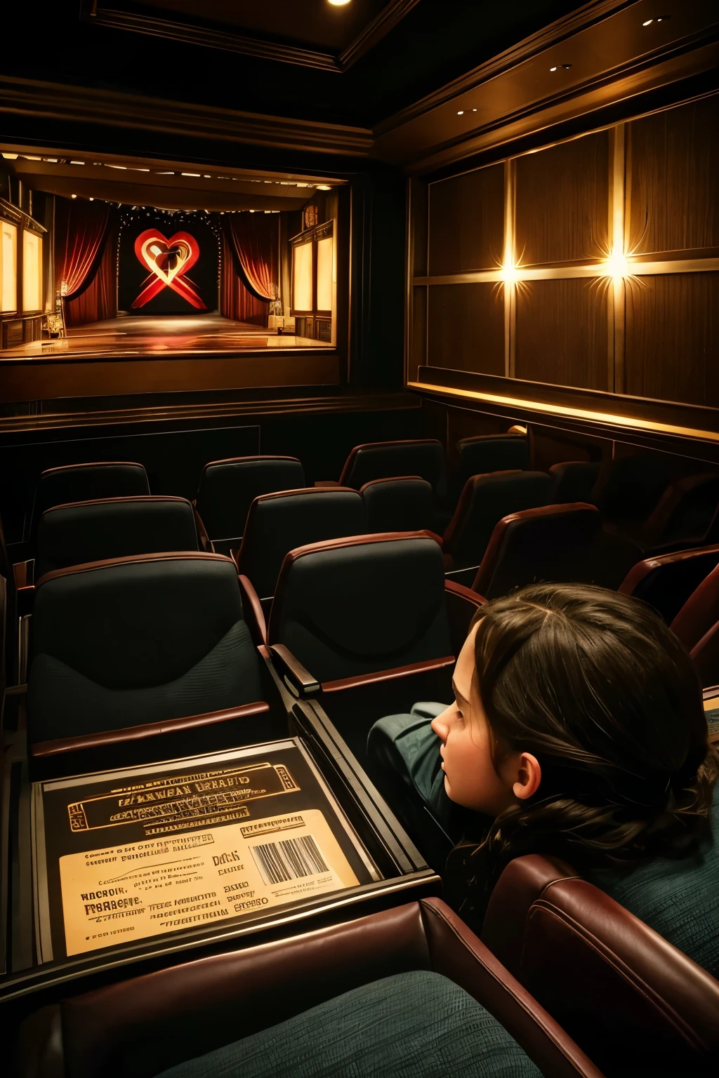 Masterpiece, a heart-wrenching scene, unforgettable tragedy, tears streaming down faces, cinematic lighting, high contrast, cracked popcorn on the floor, empty cinema seats, shadowy figures, ultra high definition, HDR, raw emotion, immersive experience, lifelike portrayal, hyper-realistic, IMAX, Dolby Atmos, emotional rollercoaster, muted color palette, 4K, Emmy-winning, Oscar-nominated, movie memorabilia, vintage cinema ticket, soul-stirring, realistic tears effect, handcrafted props, photo-realistic rendering, high detail textures, masterful storytelling, unfor