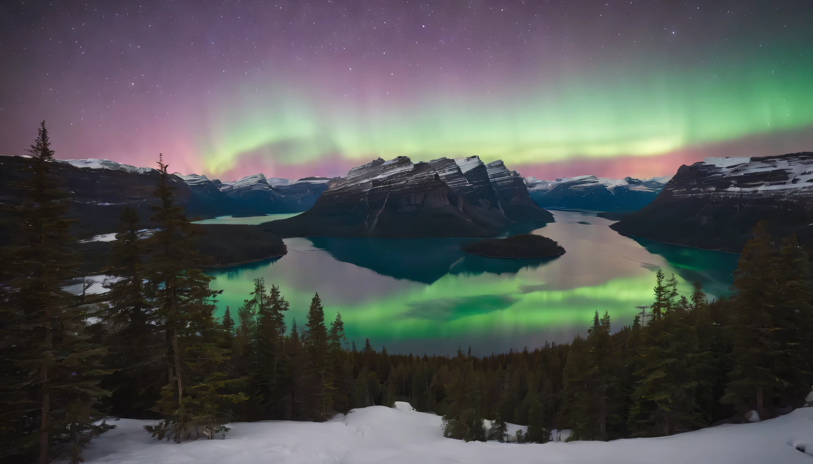 (Highly detailed CG Unity 8k wallpaper、masterpiece、highest quality、Super detailed)、(best lighting、best shadow、very delicate and beautiful)、highest quality、8k、Detailed facial depiction、masterpiece、highest quality、clear image quality、
Introducing the beautiful scenery of the aurora borealis and starry sky in the Swedish night sky with photos.。