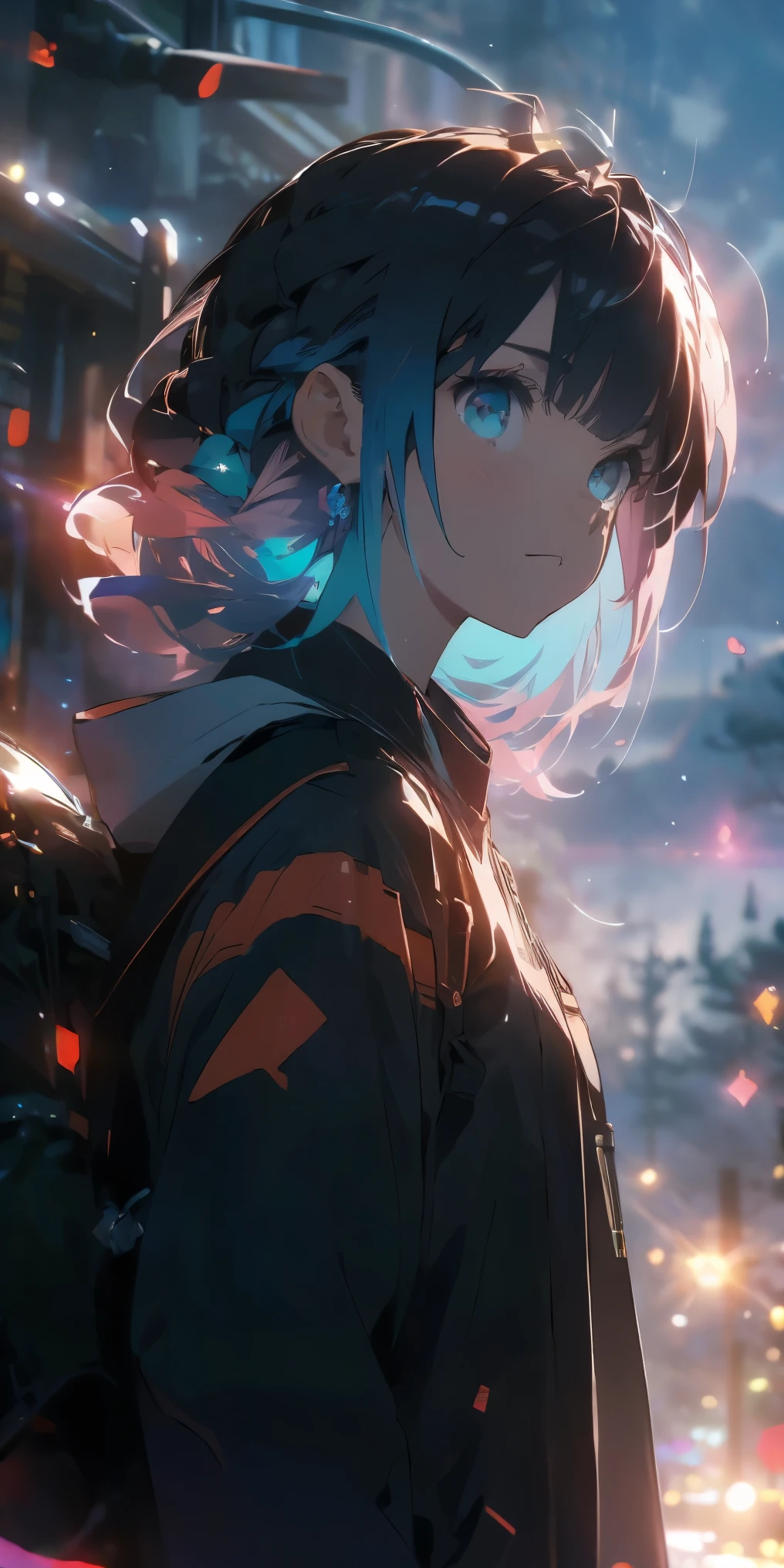 asunayuuki, cabello color naranja, Con dos espadas resplandecientes, Uniforme blanco de combate, Sword Art online adaptation, Trazos rojos que simulan la velocidad del personaje, Modo de batalla, (ultrarrealista), {Fondo de pantalla extremadamente detallado de la unidad CG 8k}, Vastas fotos de paisajes, (A central vision that prioritizes the whole character., (Vista de campo abierto), (low angle shot), (destacar: 1.5), (baja iluminancia: 1.0), (warm light source: 1.0), detalles intrincados, (Colores iridiscentes: 1.5), (bright lighting), (atmospheric lighting), sword art online, dreamer, animado