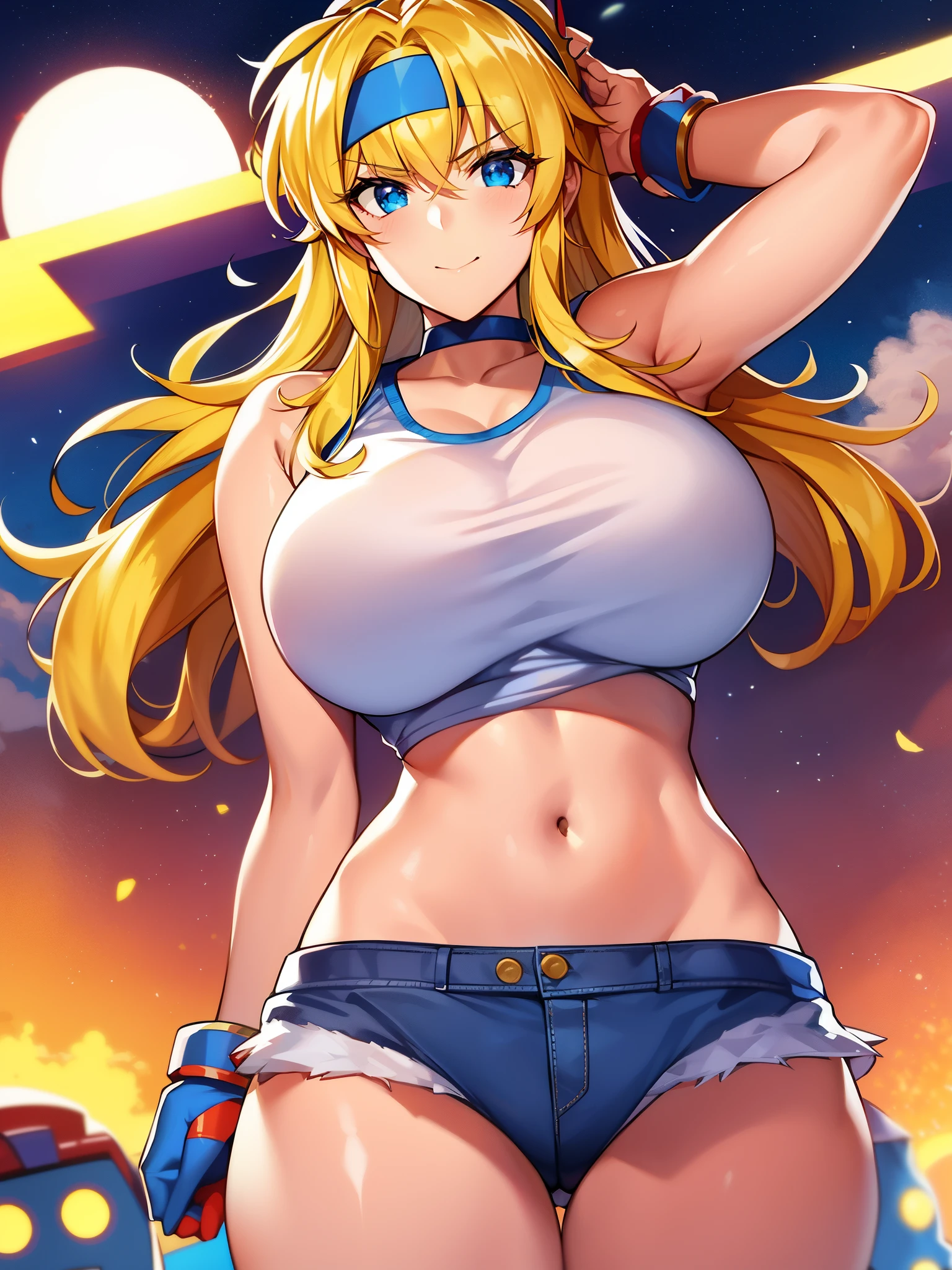 『2nd Super Robot Wars』、Lune Zoldark、big tits milf、big tits milf、big tits milf、Gather your hair with a headband-shaped bandana、As everyday wear、She is wearing a white tank top with a short hem that shows her navel and denim shorts, making her very exposed.。Excellent motor nerves, reflexes, and dynamic vision、A cut-in of Ryune in a sexy pilot suit that emphasizes her body line.、robot operator、Chapter 18 Participation in Nagoya Temporary、Even the girl from Ryune can hit and cut a bullet.、