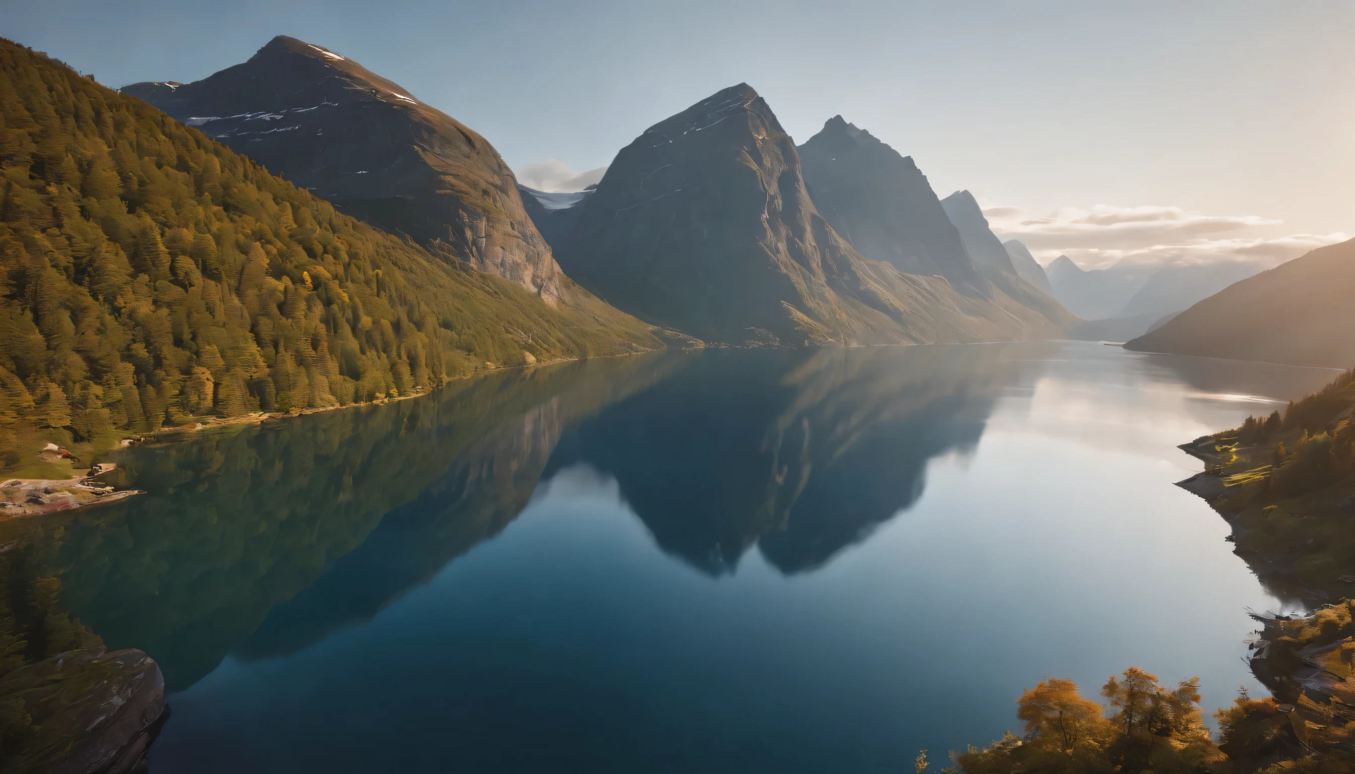 (Highly detailed CG Unity 8k wallpaper、masterpiece、highest quality、Super detailed)、(best lighting、best shadow、very delicate and beautiful)、highest quality、8k、Detailed facial depiction、masterpiece、highest quality、clear image quality、
Photos capturing the stunning scenery of Norway&#39;fjord。