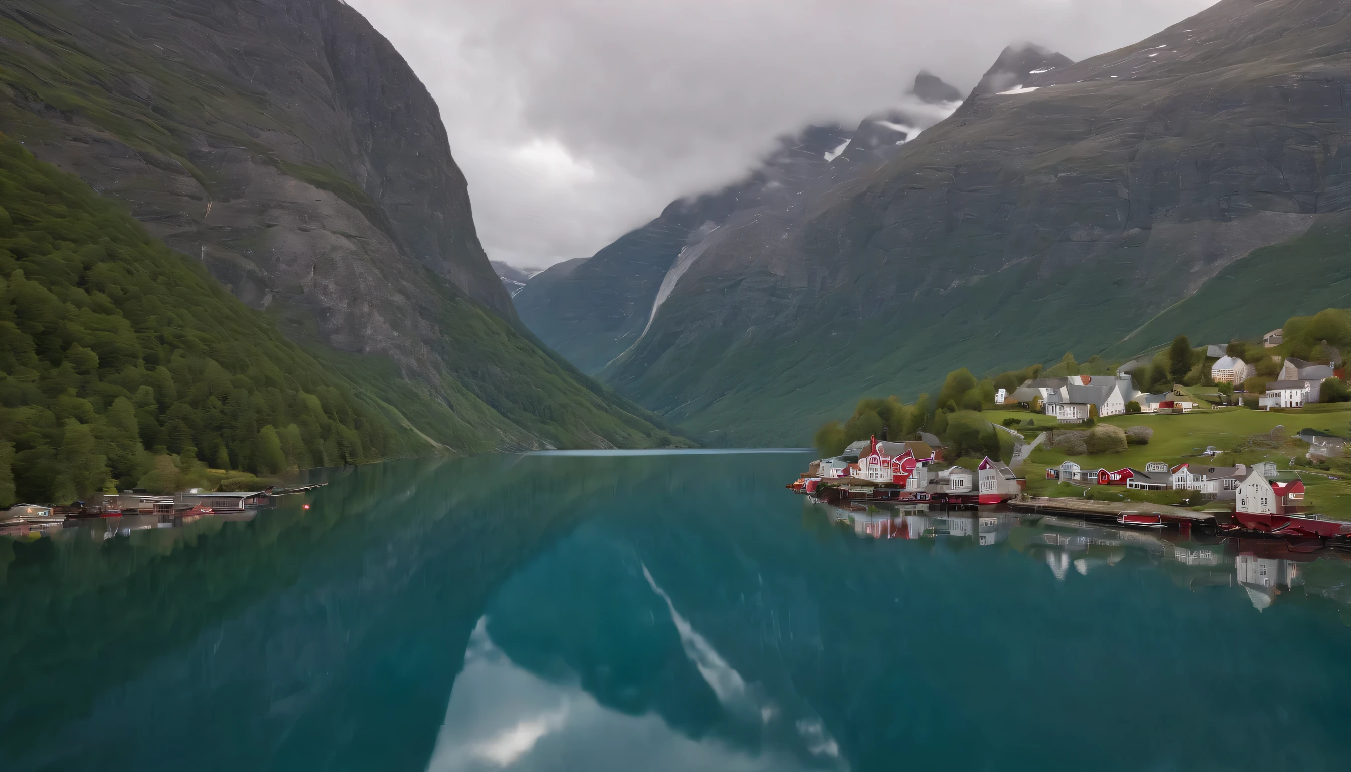 (Highly detailed CG Unity 8k wallpaper、masterpiece、highest quality、Super detailed)、(best lighting、best shadow、very delicate and beautiful)、highest quality、8k、Detailed facial depiction、masterpiece、highest quality、clear image quality、
Photos capturing the stunning scenery of Norway'fjord。