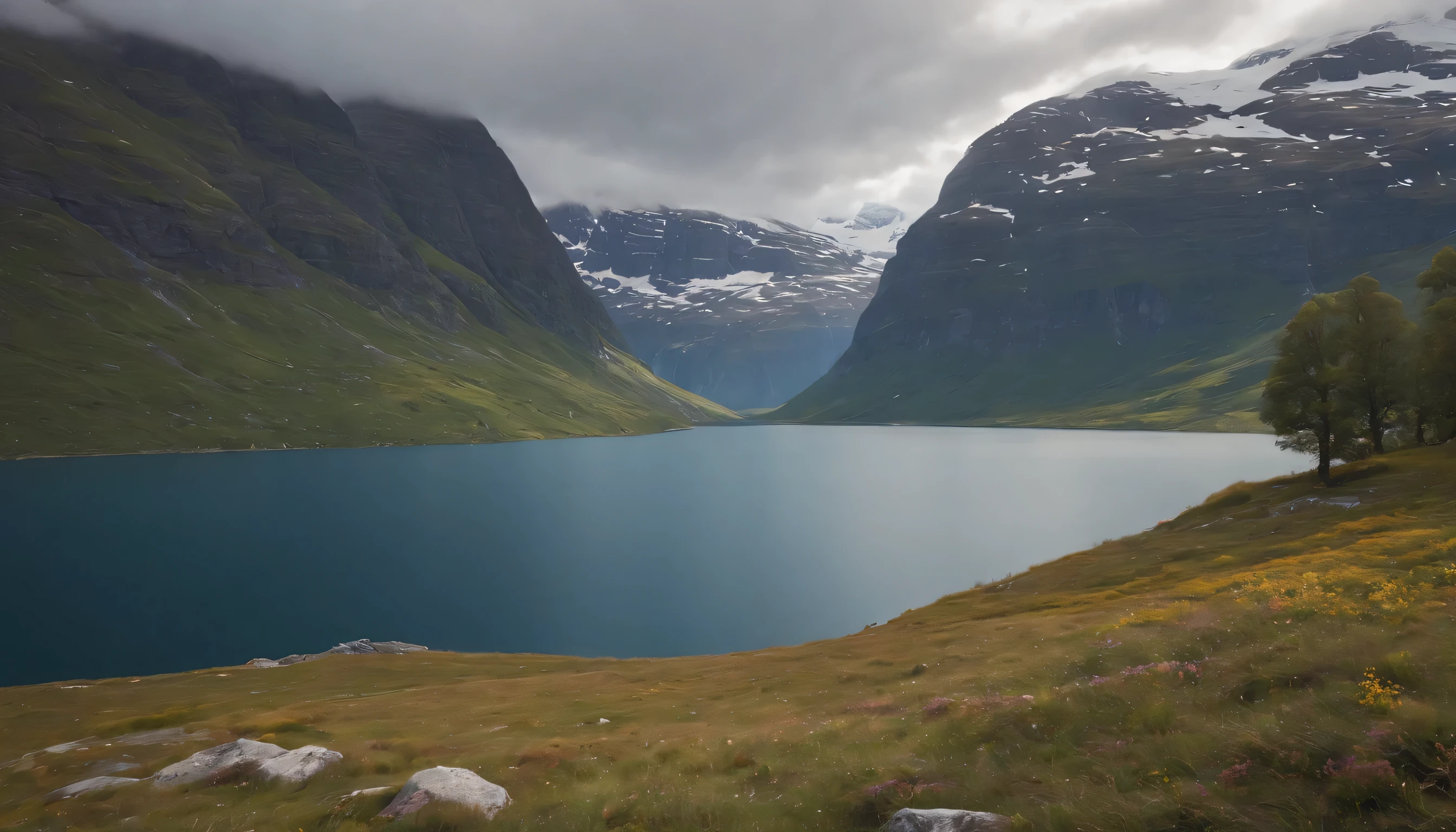 (Highly detailed CG Unity 8k wallpaper、masterpiece、highest quality、Super detailed)、(best lighting、best shadow、very delicate and beautiful)、highest quality、8k、Detailed facial depiction、masterpiece、highest quality、clear image quality、
pictures of norwegian landscapes&#39;high mountains and glaciers。