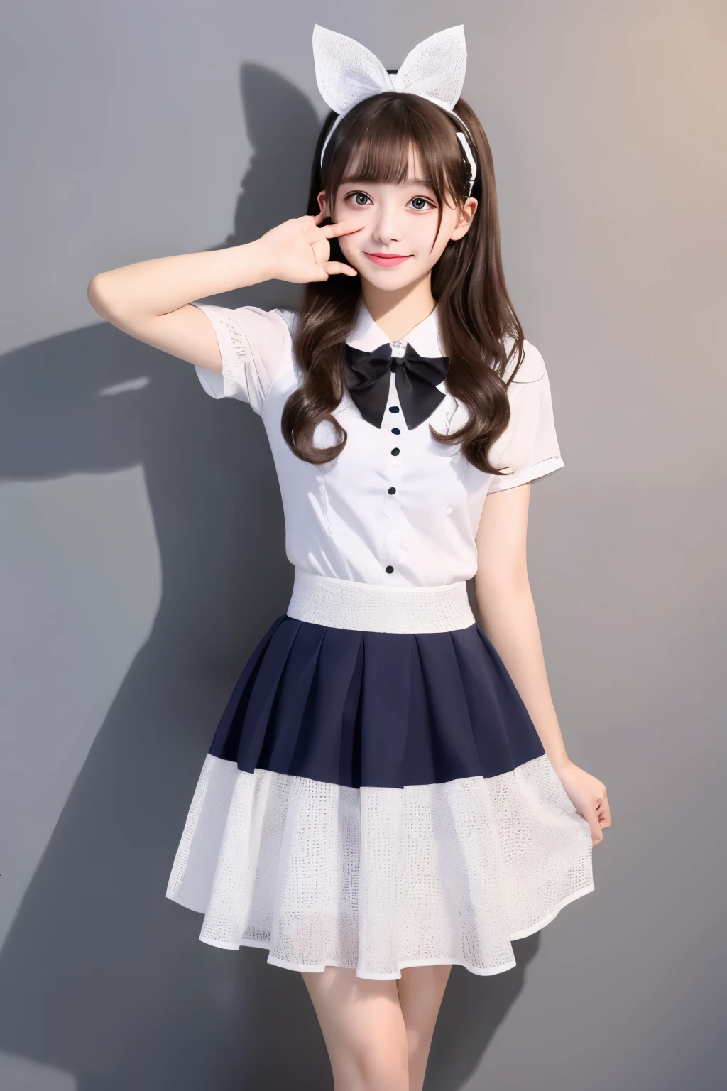 Girl Junior High School Student Baby Face Skirt Flare Skirt Fluttering Skirt Full Body Maid Girl ta Loliurifuri