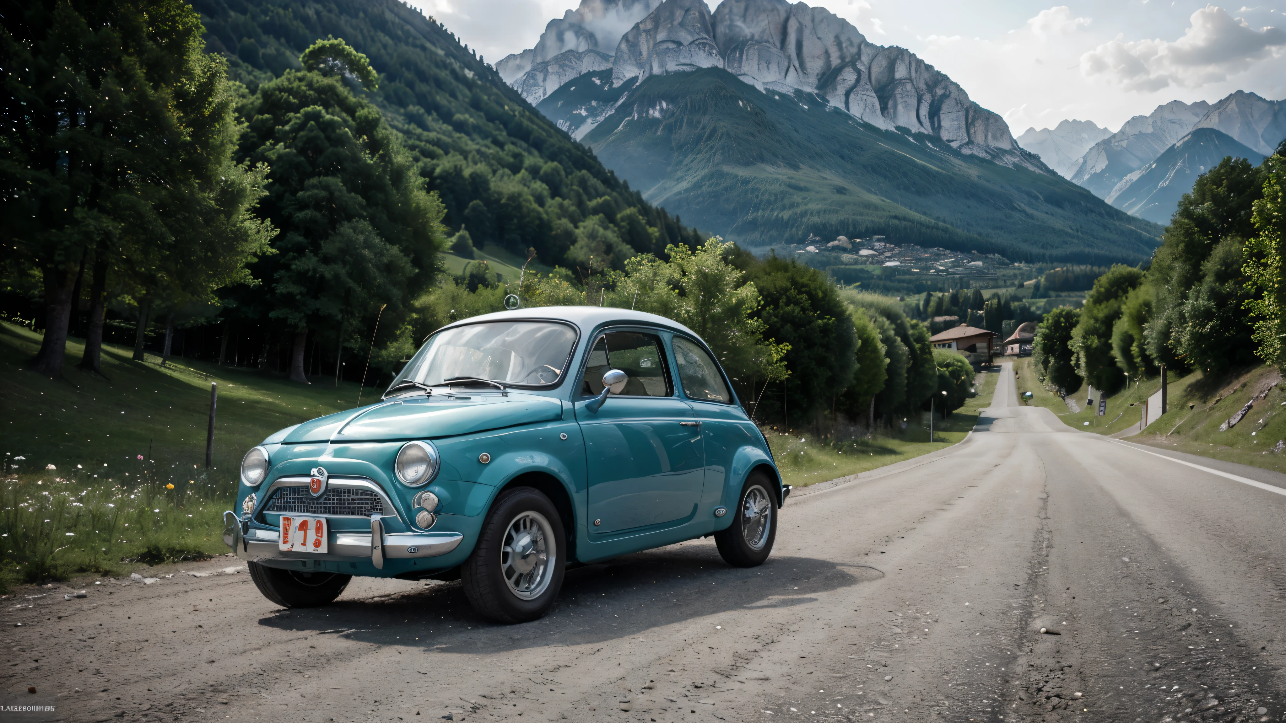 Der FIAT500 von 1959 im Trentino auf der Alpes Gravel Road ist schneller als Light!