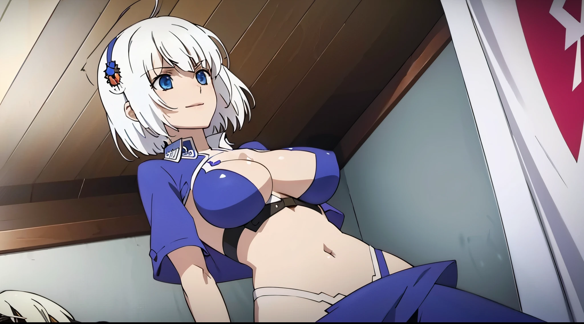 girl 1, exposed belly button, big breasts, femdom, Blood on the body, Blood on the armor, Blood on the belly button, Blood on the stomach, Blood on the breasts, tall, slaughter ,Blood in the stomach, gun, knife, sword, war, underwear, kill, Behead, shot from below, sensual, Blood on the breasts, smile, holding a severed head of devil
