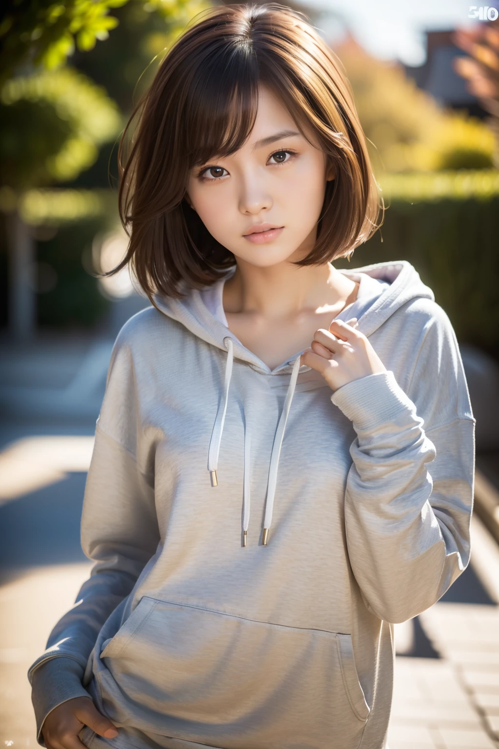 (masutepiece:1.2), ultra-detailliert, 超A high resolution, (Realistic, photographrealistic:1.37), high-definition RAW color photography, professional photograpy, extremely delicate and beautiful, Extremely detailed, finely detail, Huge file size, highly detailed beautiful girl,small tits、Slimed、A slender、 extra detailed face, extremely detailed eye, highlydetailed skin, highly detailed nose, highly detail mouth, Perfect Anatomy, Highly detailed background, Shiny skin, (a famous actress of Japan:1.2), (gals:1.25), flat chest, (Brown race, Dark skin, Brown hair:1.55), Very short cut hair, (Hoodie:1.2), (mid-riff peak:1.2), (Full body:1.3), Cinematic lighting, (Dynamic Pose:1.35), (Shibuya:1.35)