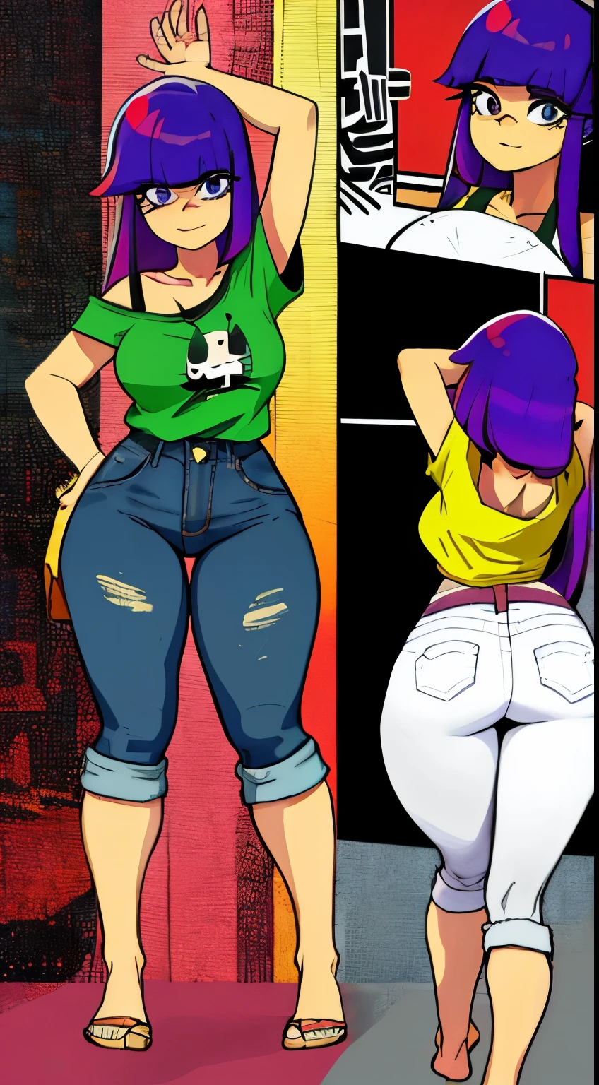 (((Miko Kubota, single woman, extremely detailed, extremely detailed legs, extremely detailed arms, extremely detailed, perfectly detailed eyes, perfectly detailed anatomy))): solo,curved thighs, huge thighs, curvature, looking over the shoulder, thicc, cropped jeans, cropped plaid shirt, farm, huge ass, facing away from camera, bare feet, twerking, hd, 4k